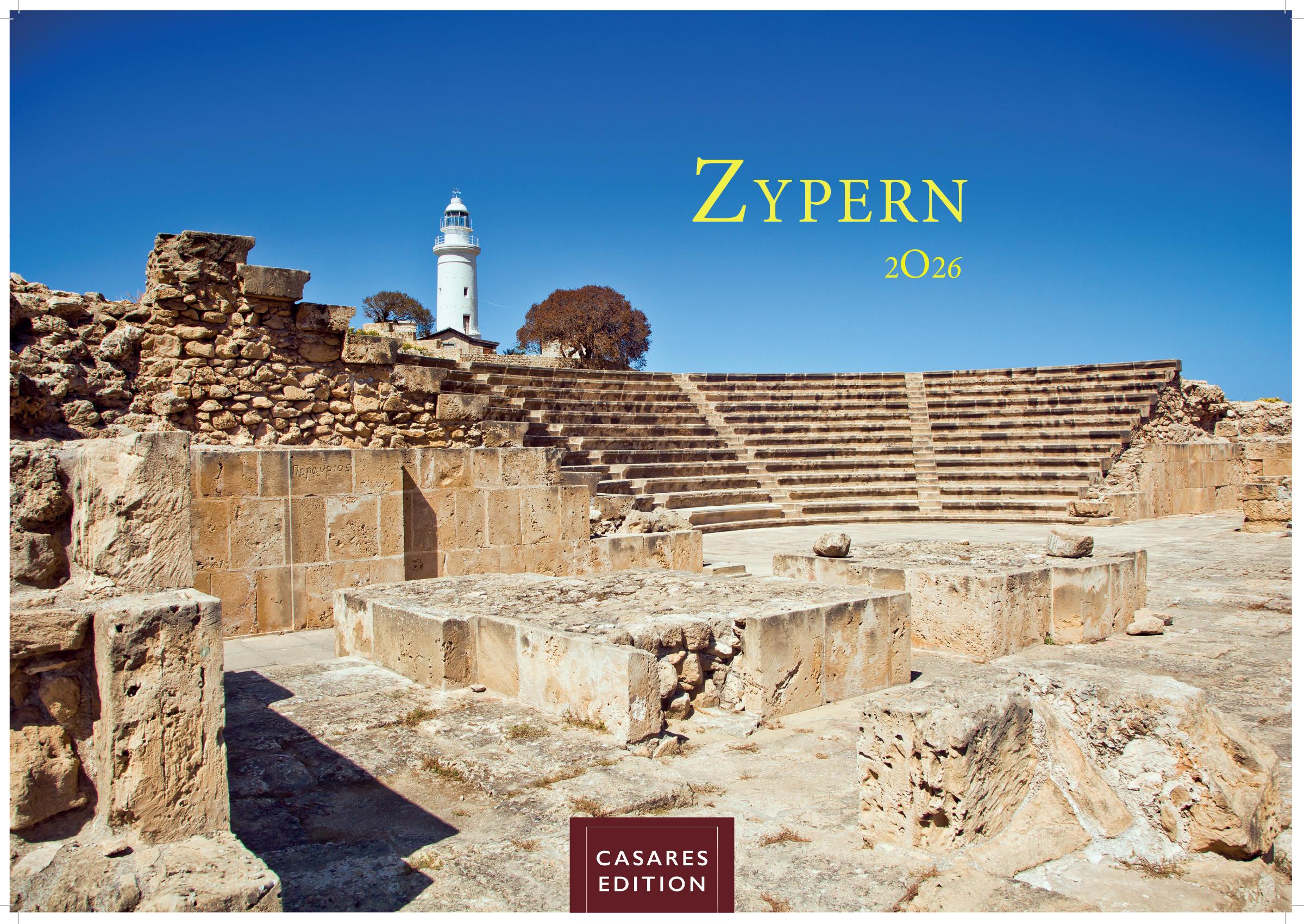 Vorderes Coverbild Zypern Kalender 2026 - Wandkalender | Fotokalender Mittelmeer 24x35cm - Wunderschöne Fotografien von Zypern, Monat für Monat.
