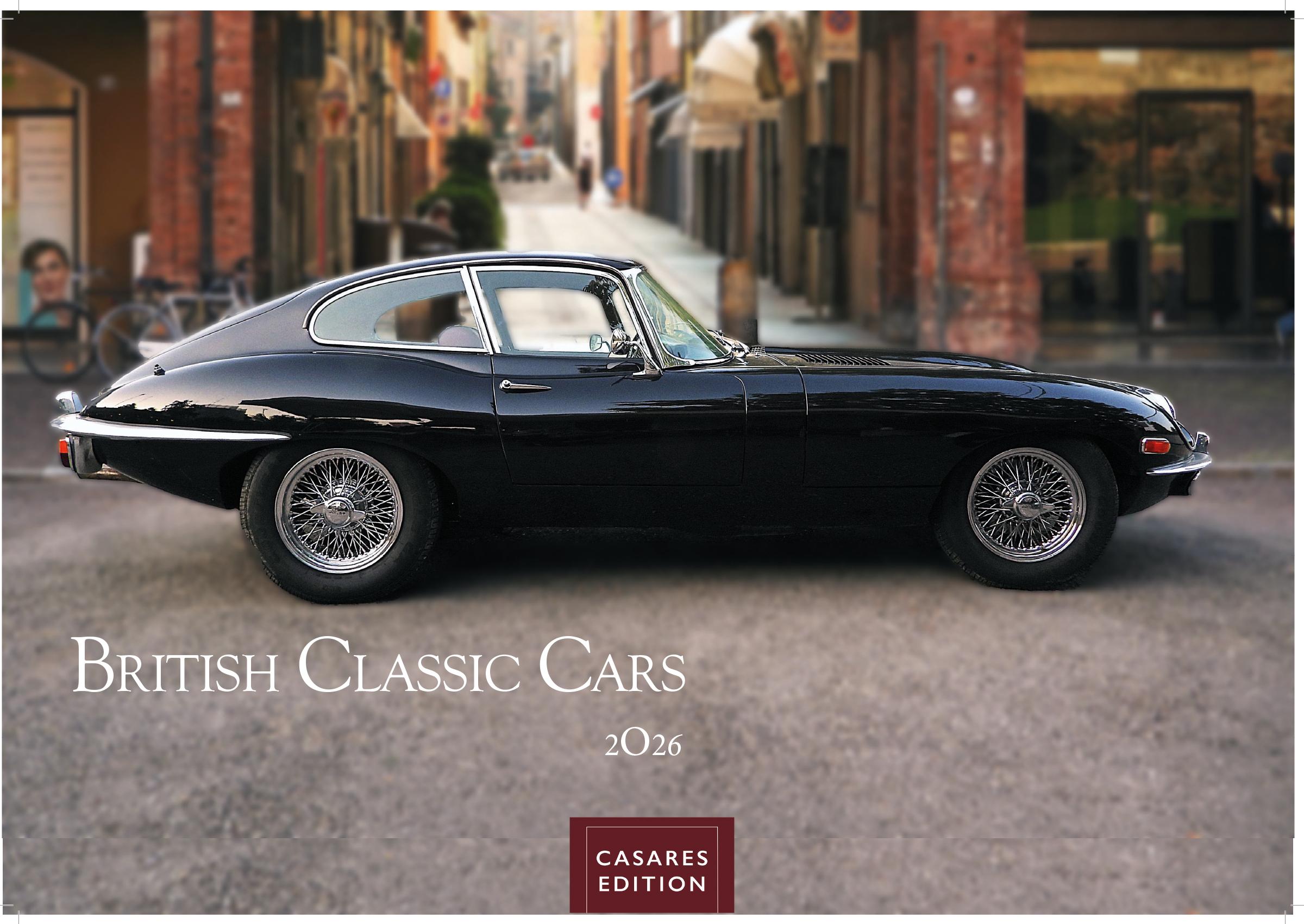 Vorderes Coverbild British Classic Cars Kalender 2026 - Wandkalender | Fotokalender Englische Oldtimer 35x50cm Großformat - Eleganz der Britischen Oldtimer