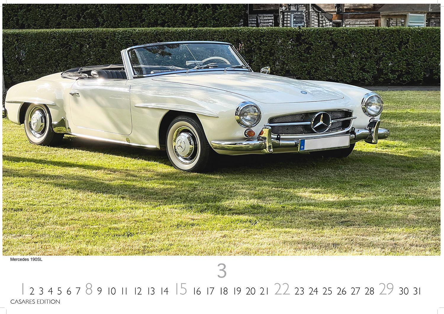 Beispielinhalt (Bild) Mercedes Classic Cars Kalender 2026 - Wandkalender | Fotokalender Oldtimer 24x35cm - Mercedes Oldtimer - Eleganz & Geschichte im Kalenderformat
