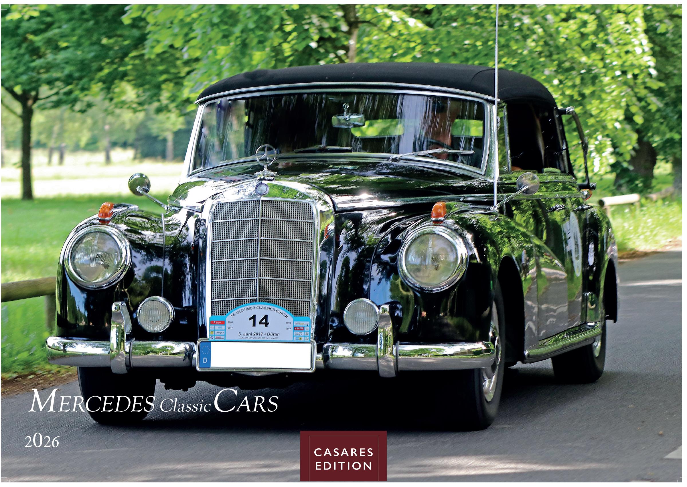 Vorderes Coverbild Mercedes Classic Cars Kalender 2026 - Wandkalender | Fotokalender Oldtimer 24x35cm - Mercedes Oldtimer - Eleganz & Geschichte im Kalenderformat