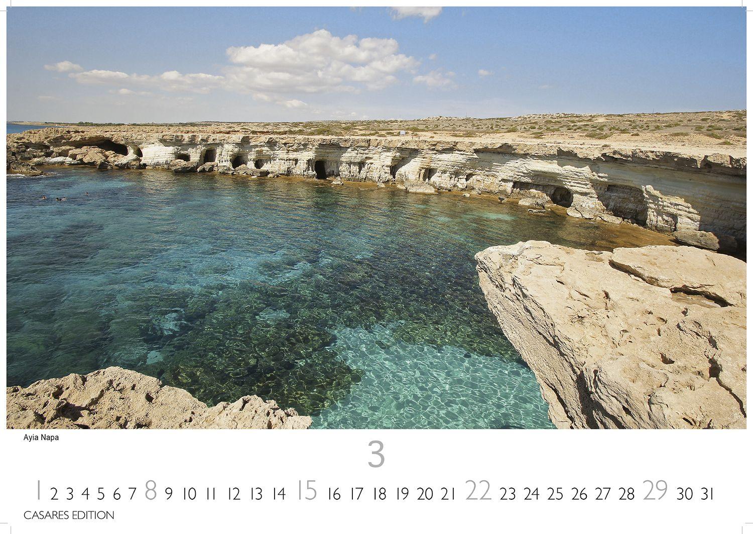 Beispielinhalt (Bild) Zypern Kalender 2026 - Wandkalender | Fotokalender Mittelmeer 35x50cm - Wunderschöne Fotografien von Zypern, Monat für Monat.