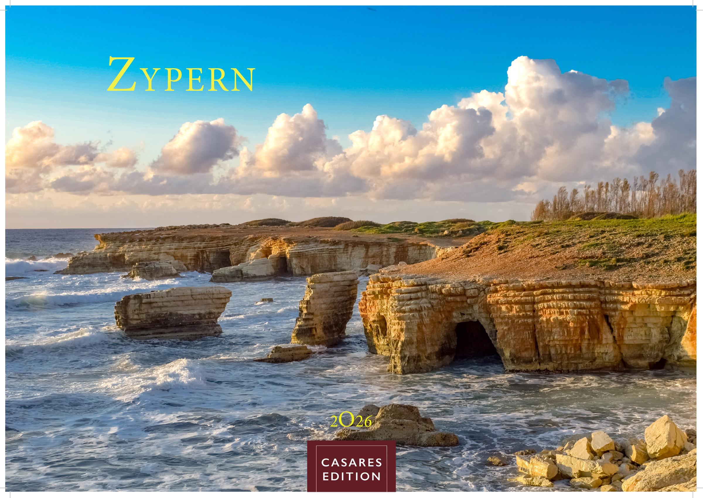 Vorderes Coverbild Zypern Kalender 2026 - Wandkalender | Fotokalender Mittelmeer 35x50cm - Wunderschöne Fotografien von Zypern, Monat für Monat.