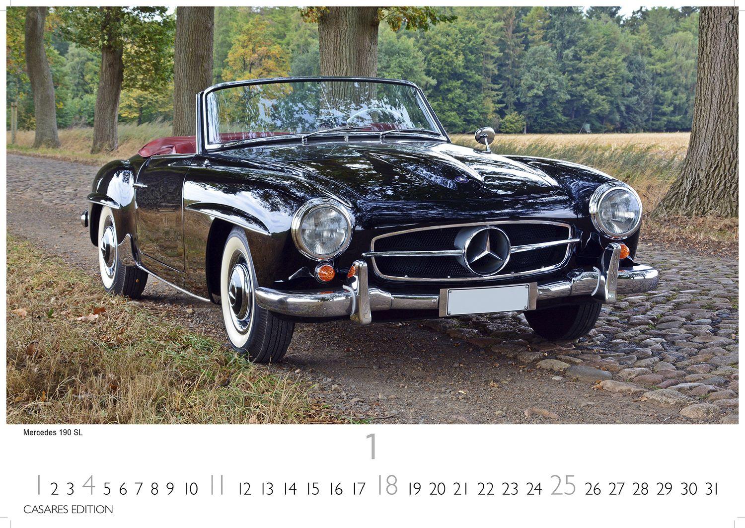 Beispielinhalt (Bild) German Classic Cars Kalender 2026 - Wandkalender | Fotokalender Oldtimer 24x35 cm - deutsche Oldtimer - Meisterwerke deutscher Automobilgeschichte