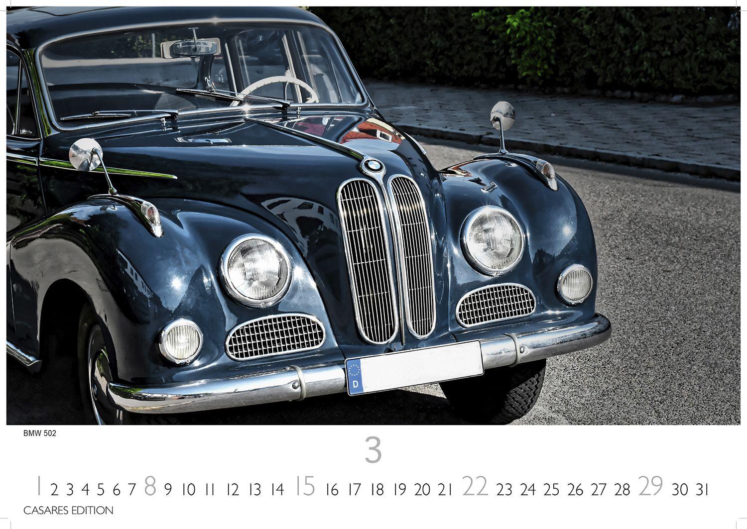 Beispielinhalt (Bild) German Classic Cars Kalender 2026 - Wandkalender | Fotokalender Oldtimer 24x35 cm - deutsche Oldtimer - Meisterwerke deutscher Automobilgeschichte