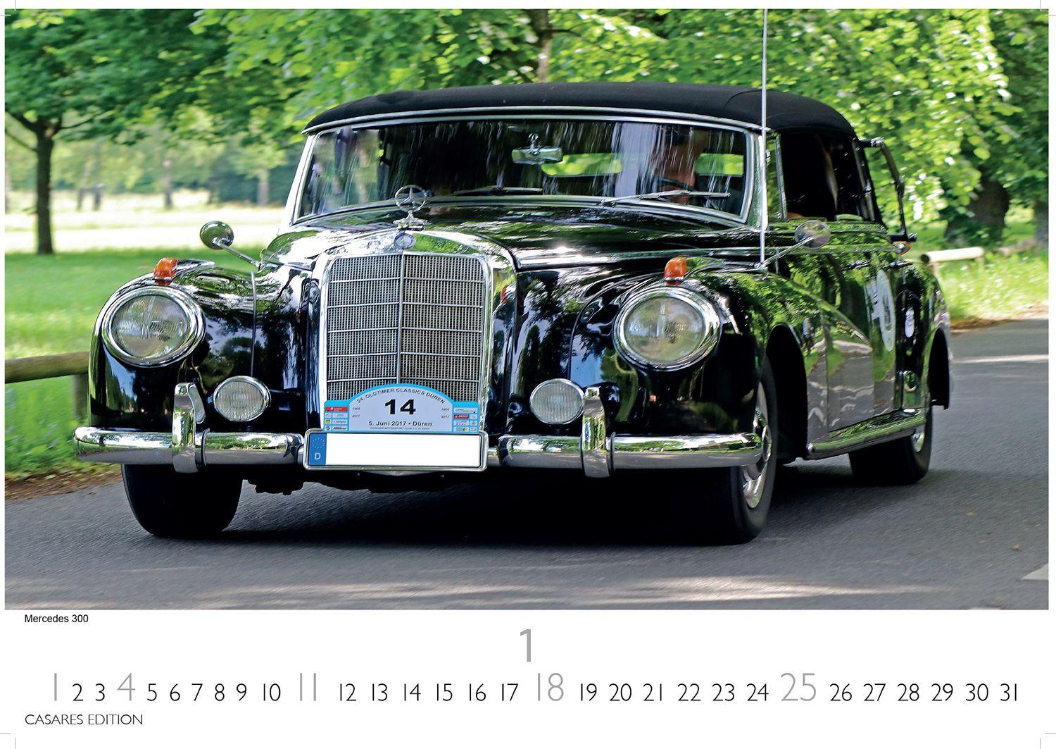 Beispielinhalt (Bild) Mercedes Classic Cars Kalender 2026 - Wandkalender | Fotokalender Oldtimer 35x50cm Großfofrmat - Mercedes Oldtimer - Eleganz & Geschichte im Kalenderformat.