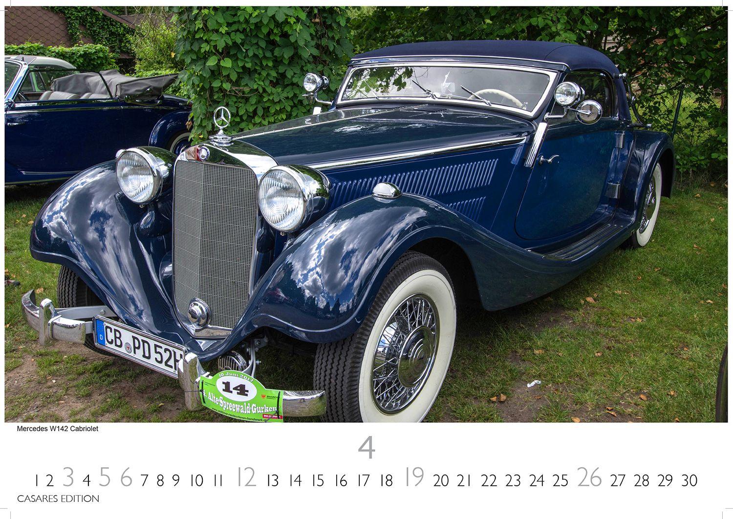 Beispielinhalt (Bild) Mercedes Classic Cars Kalender 2026 - Wandkalender | Fotokalender Oldtimer 35x50cm Großfofrmat - Mercedes Oldtimer - Eleganz & Geschichte im Kalenderformat.