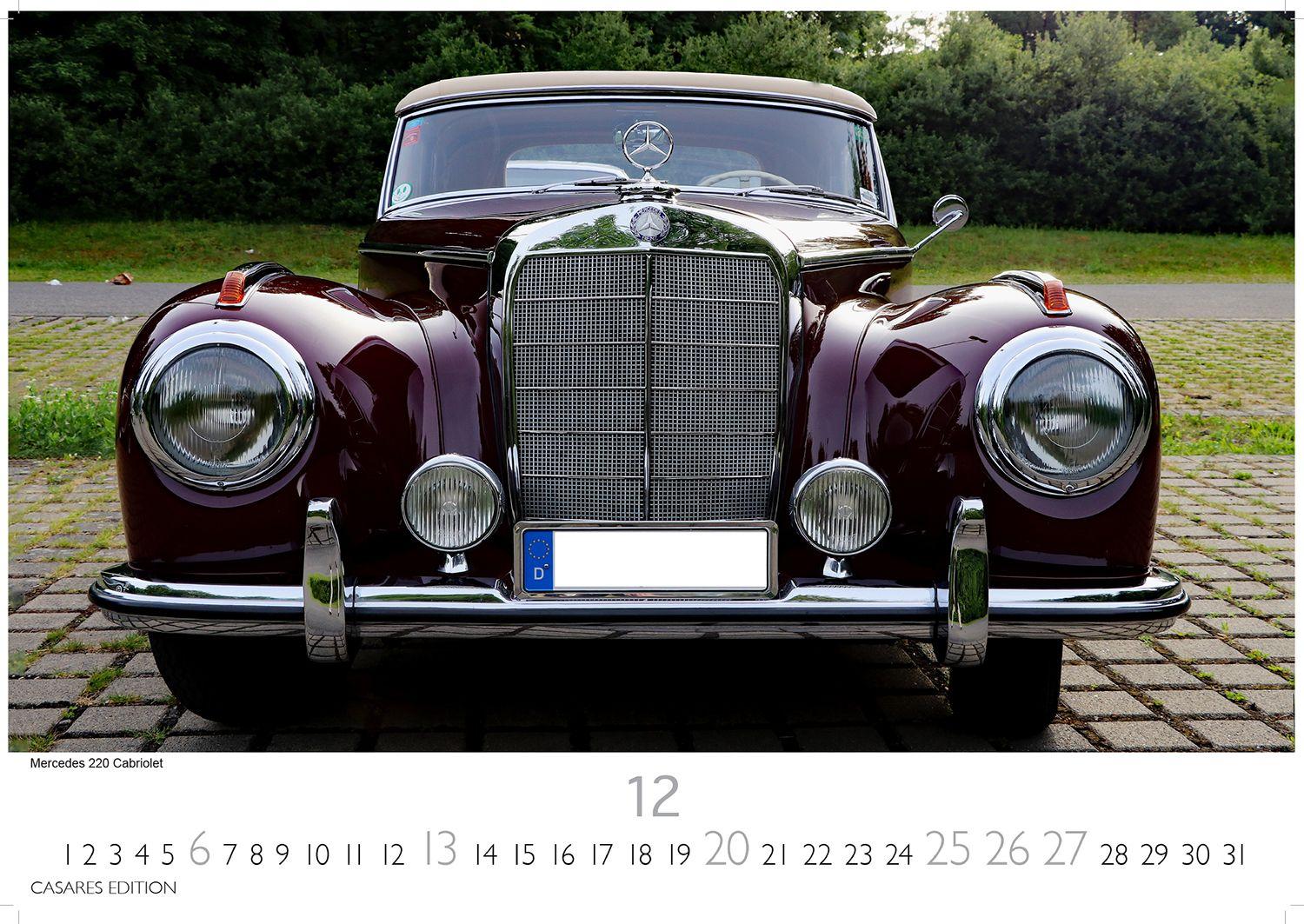 Beispielinhalt (Bild) Mercedes Classic Cars Kalender 2026 - Wandkalender | Fotokalender Oldtimer 35x50cm Großfofrmat - Mercedes Oldtimer - Eleganz & Geschichte im Kalenderformat.