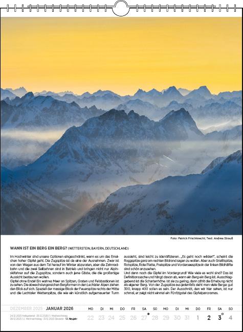 Beispielinhalt (Bild) Blodigs Alpenkalender 2026