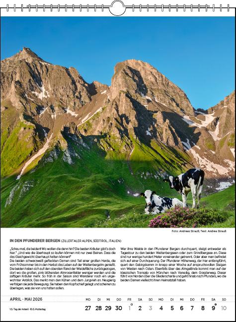 Beispielinhalt (Bild) Blodigs Alpenkalender 2026