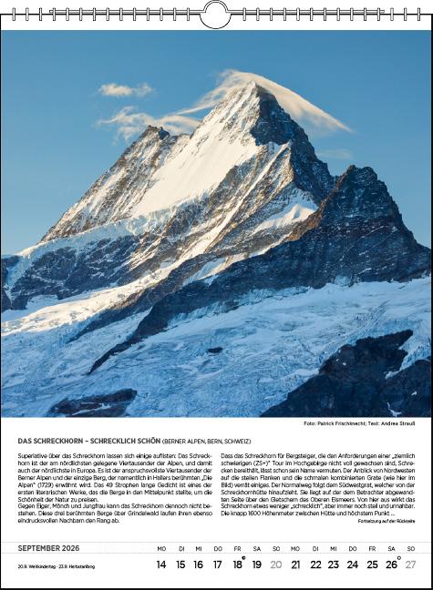 Beispielinhalt (Bild) Blodigs Alpenkalender 2026