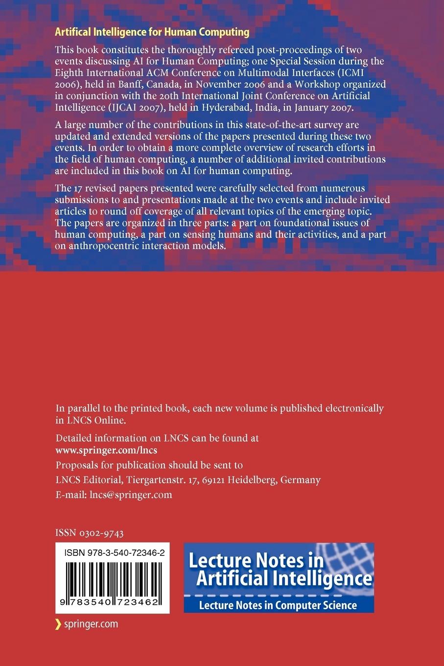 Rückseitencover Artifical Intelligence for Human Computing