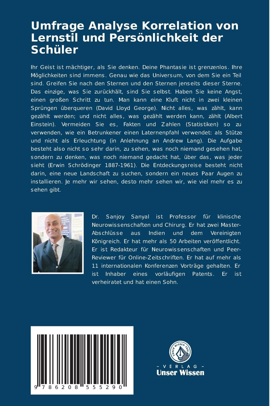 Rückseitencover Umfrage Analyse Korrelation von Lernstil und Persönlichkeit der Schüler