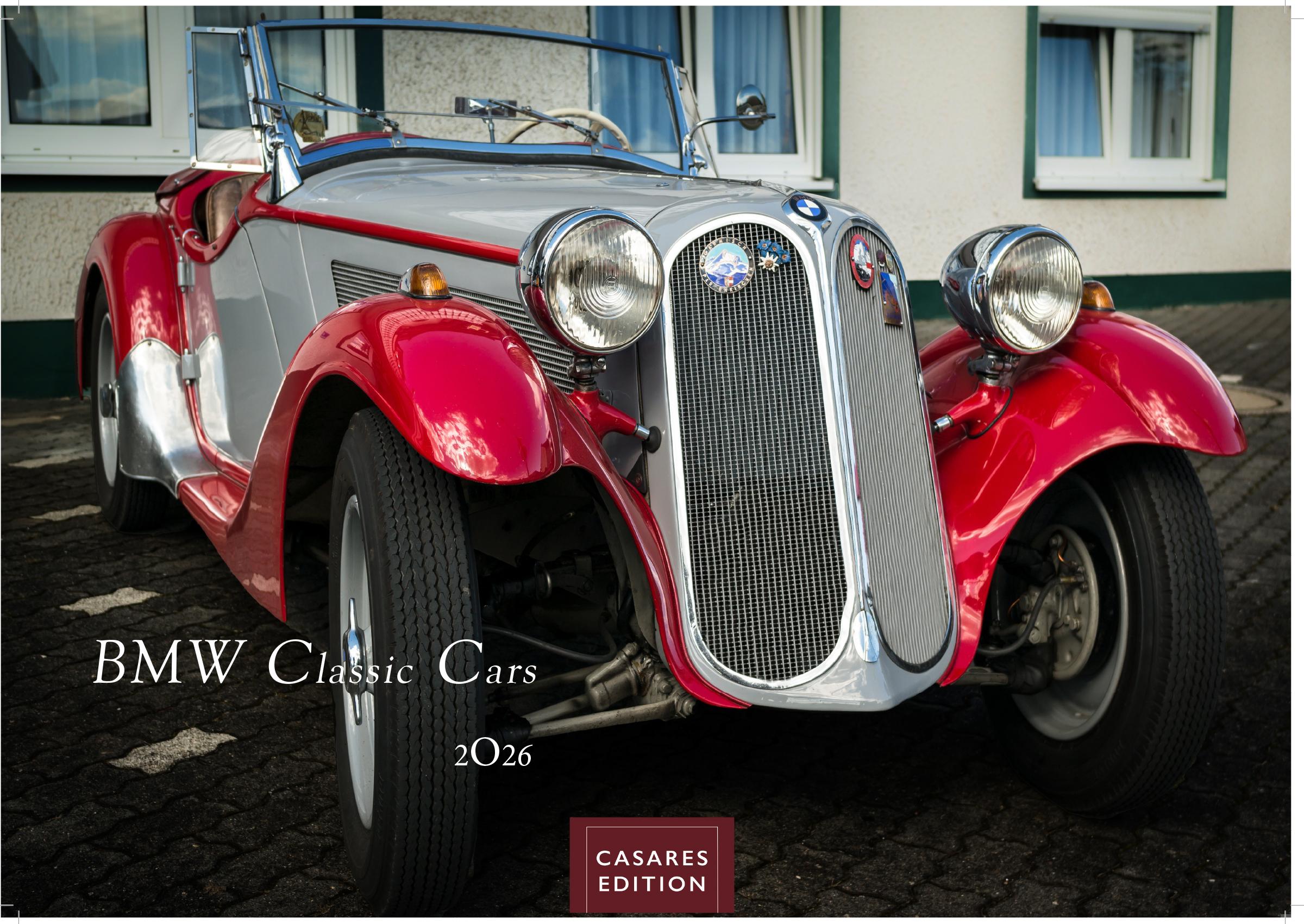 Vorderes Coverbild BMW Classic Cars Kalender 2026 - Wandkalender | Fotokalender Oldtimer 35x50cm Großformat - Hochwertiger Oldtimer Kalender.
