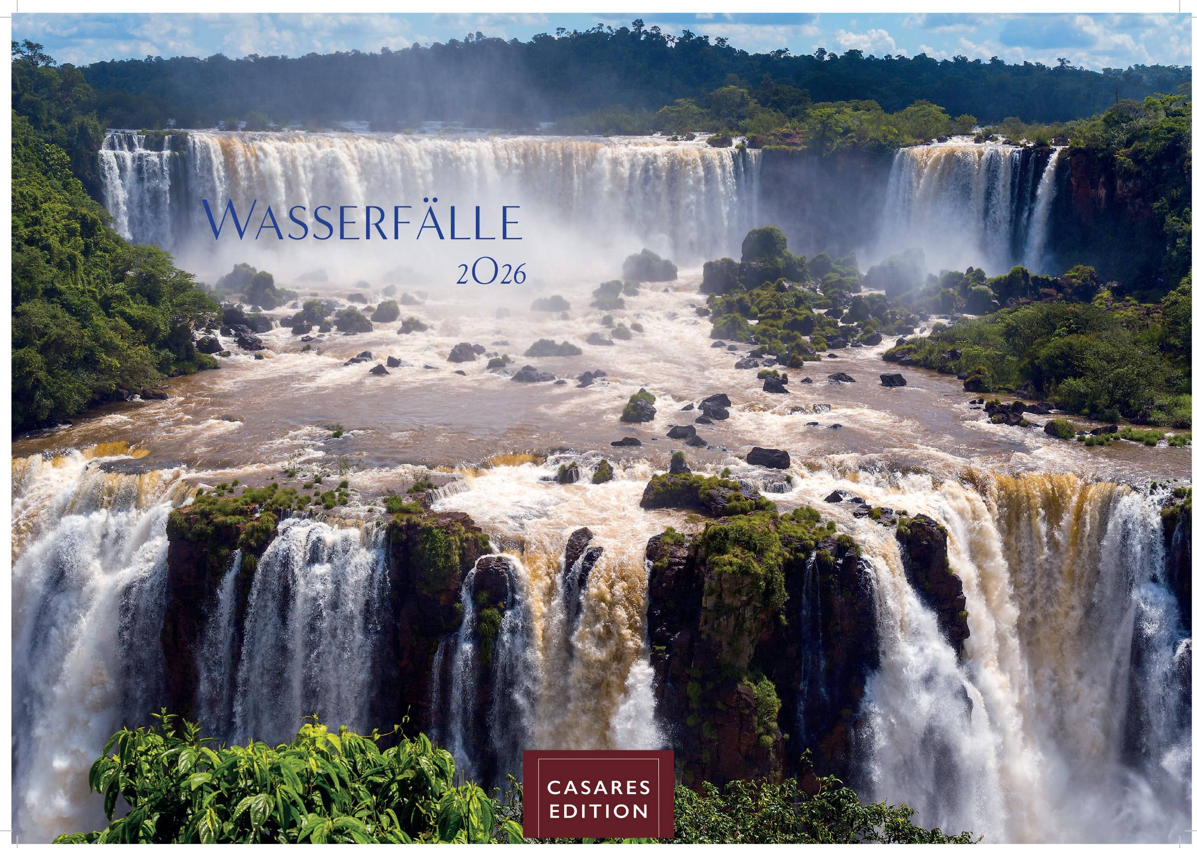 Vorderes Coverbild Wasserfälle Kalender 2026 - Wandkalender | Fotokalender Naturkalender 35x50cm Großformat - Inspirierende Wasserfall-Fotografien für das ganze Jahr.