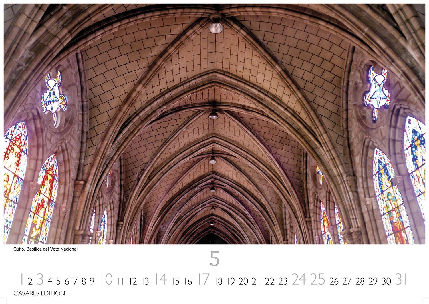 Beispielinhalt (Bild) Himmelsgewölbe Kalender 2026 - Wandkalender | Fotokalender Kunst 24x35cm | Architekturkalender | Beeindruckende Innenansichten: Kirchenkuppeln und -architekturen.