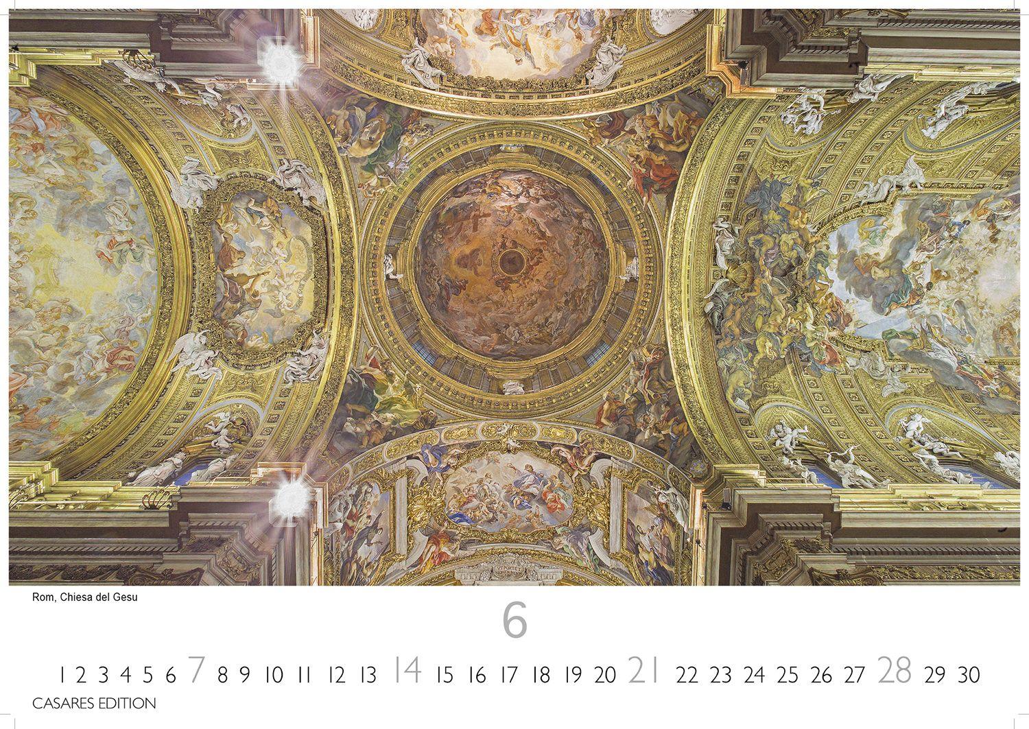 Beispielinhalt (Bild) Himmelsgewölbe Kalender 2026 - Wandkalender | Fotokalender Kunst 24x35cm | Architekturkalender | Beeindruckende Innenansichten: Kirchenkuppeln und -architekturen.