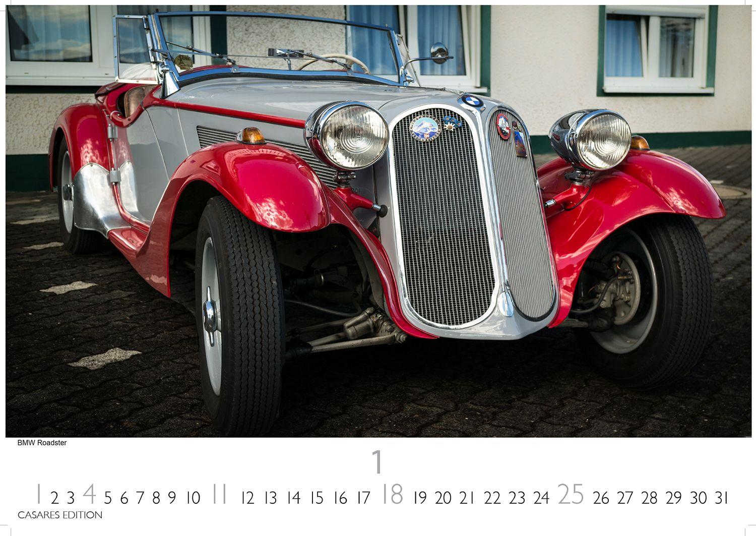 Beispielinhalt (Bild) BMW Classic Cars Kalender 2026 - Wandkalender | Fotokalender Oldtimer 24x35cm - Hochwertiger Oldtimer Kalender.