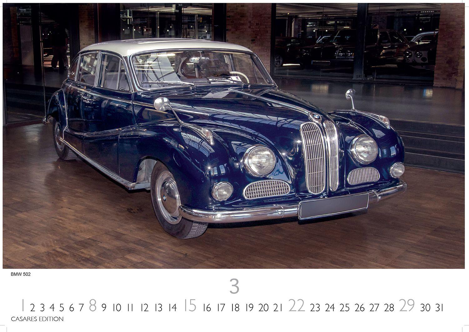 Beispielinhalt (Bild) BMW Classic Cars Kalender 2026 - Wandkalender | Fotokalender Oldtimer 24x35cm - Hochwertiger Oldtimer Kalender.