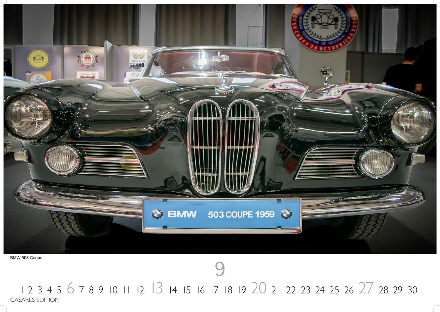 Beispielinhalt (Bild) BMW Classic Cars Kalender 2026 - Wandkalender | Fotokalender Oldtimer 24x35cm - Hochwertiger Oldtimer Kalender.
