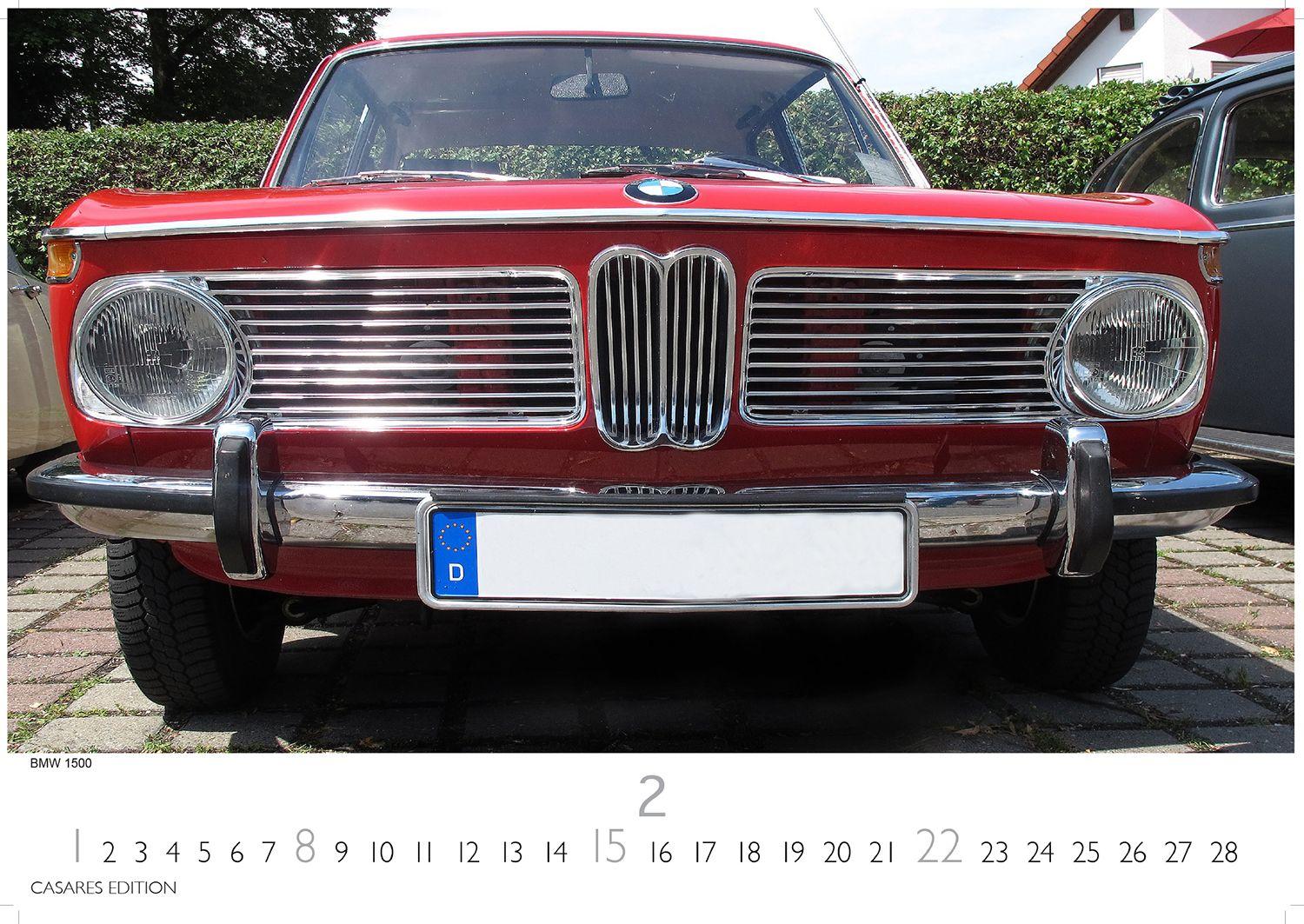 Beispielinhalt (Bild) BMW Classic Cars Kalender 2026 - Wandkalender | Fotokalender Oldtimer 24x35cm - Hochwertiger Oldtimer Kalender.