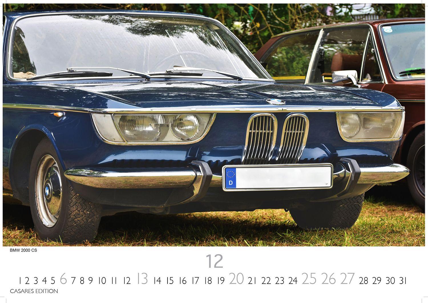 Beispielinhalt (Bild) BMW Classic Cars Kalender 2026 - Wandkalender | Fotokalender Oldtimer 24x35cm - Hochwertiger Oldtimer Kalender.
