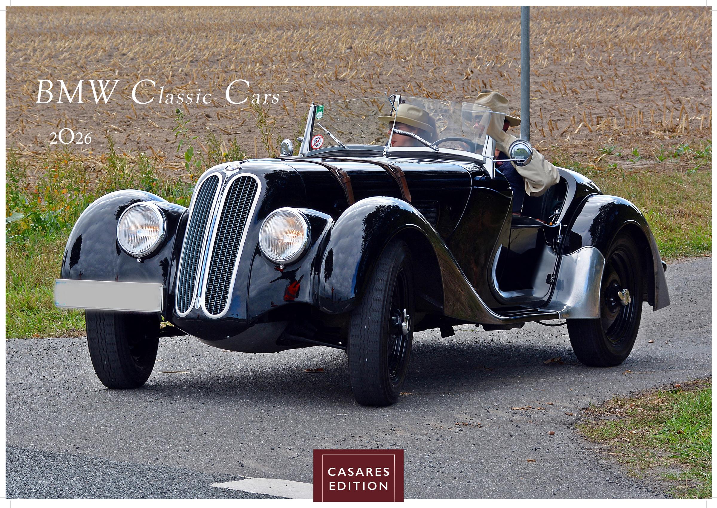 Vorderes Coverbild BMW Classic Cars Kalender 2026 - Wandkalender | Fotokalender Oldtimer 24x35cm - Hochwertiger Oldtimer Kalender.