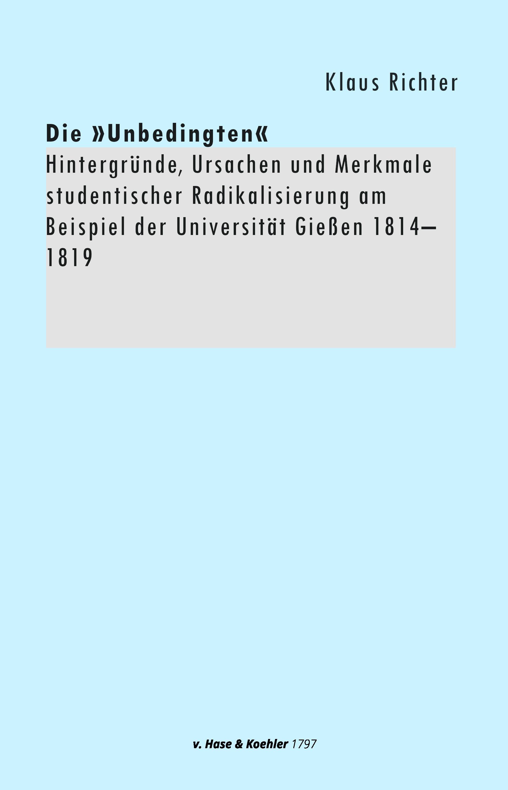 Vorderes Coverbild Die 'Unbedingten'