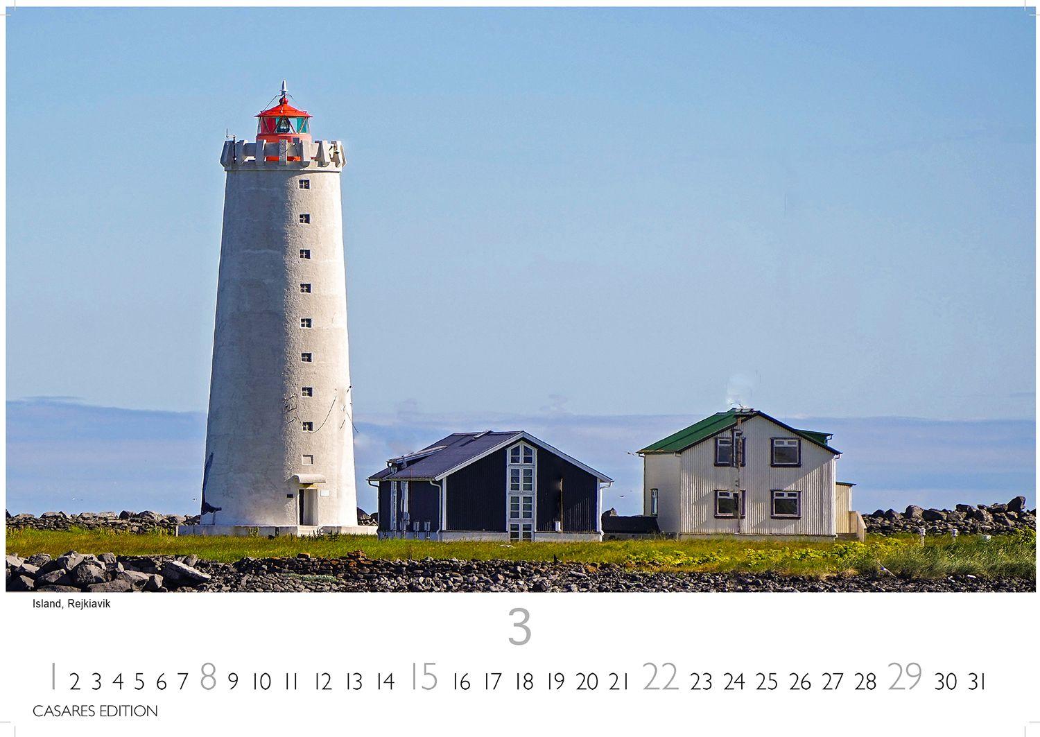 Beispielinhalt (Bild) Leuchttürme Kalender 2026 - Wandkalender | Fotokalender Naturkalender 24x35cm - Hochwertiger . 2026 - mit beeindruckenden Fotografien von Leuchttürmen weltweit.