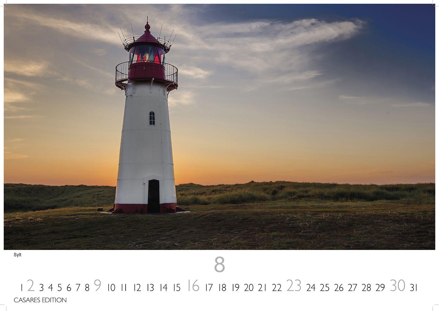Beispielinhalt (Bild) Leuchttürme Kalender 2026 - Wandkalender | Fotokalender Naturkalender 24x35cm - Hochwertiger . 2026 - mit beeindruckenden Fotografien von Leuchttürmen weltweit.