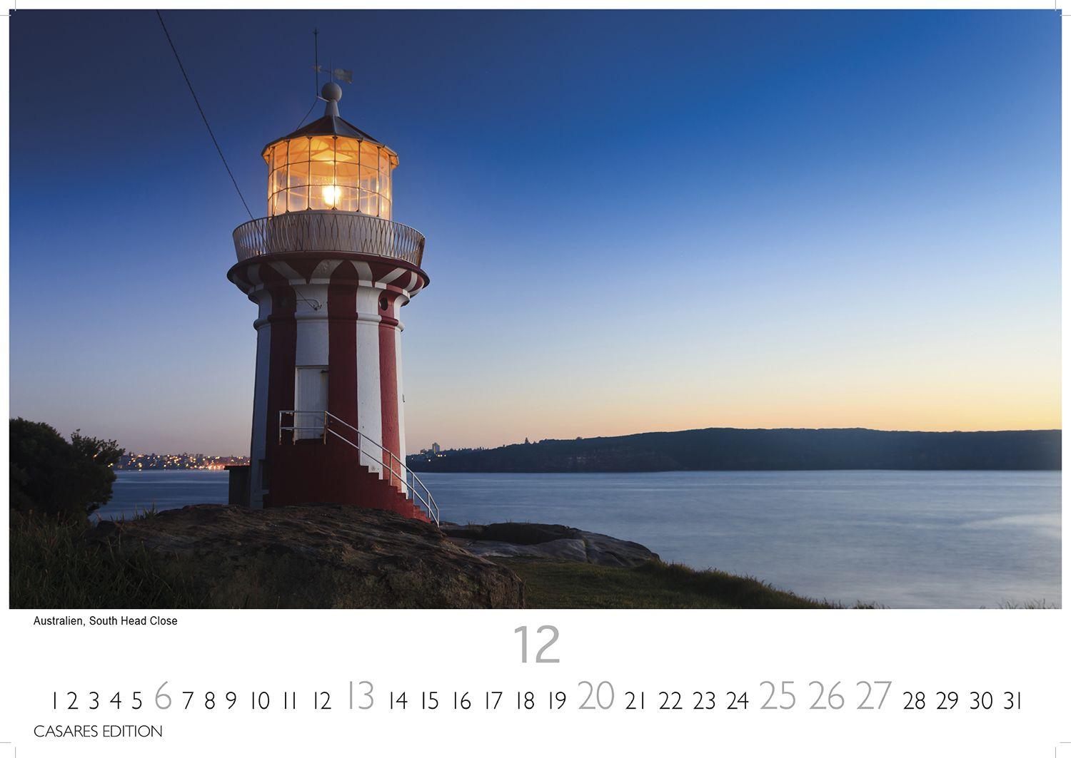 Beispielinhalt (Bild) Leuchttürme Kalender 2026 - Wandkalender | Fotokalender Naturkalender 24x35cm - Hochwertiger . 2026 - mit beeindruckenden Fotografien von Leuchttürmen weltweit.