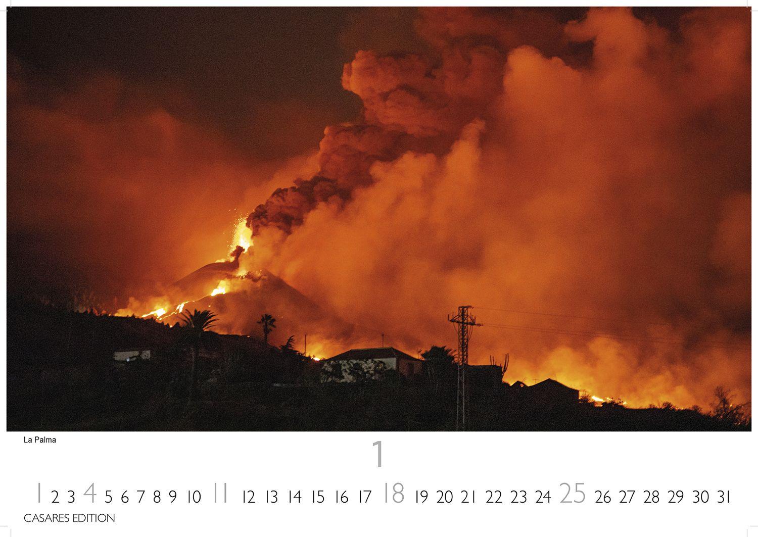 Beispielinhalt (Bild) Vulkane Kalender 2026 - Wandkalender | Fotokalender Naturkalender 35x50cm Grosses Format | . mit atemberaubenden Vulkan- und Naturfotografien | Perfekt für Vulkanliebhaber & Naturschätze.