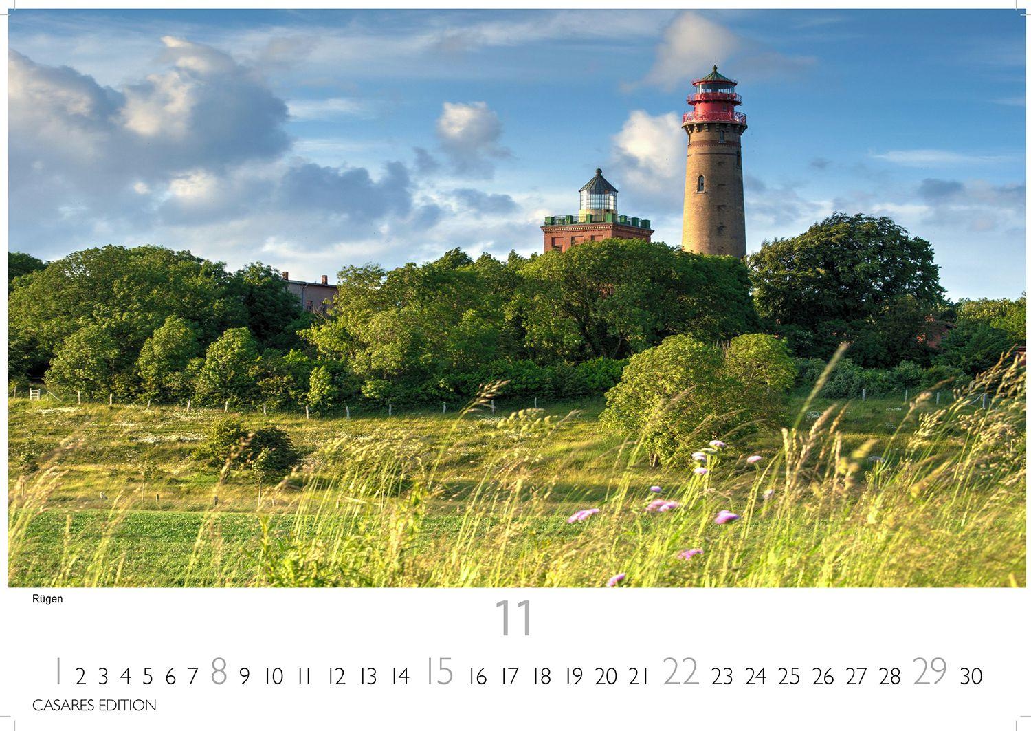 Beispielinhalt (Bild) Leuchttürme Kalender 2026 - Wandkalender | Fotokalender Naturkalender Großformat 35x50cm - Hochwertiger . 2026 - mit beeindruckenden Fotografien von Leuchttürmen weltweit.50cm