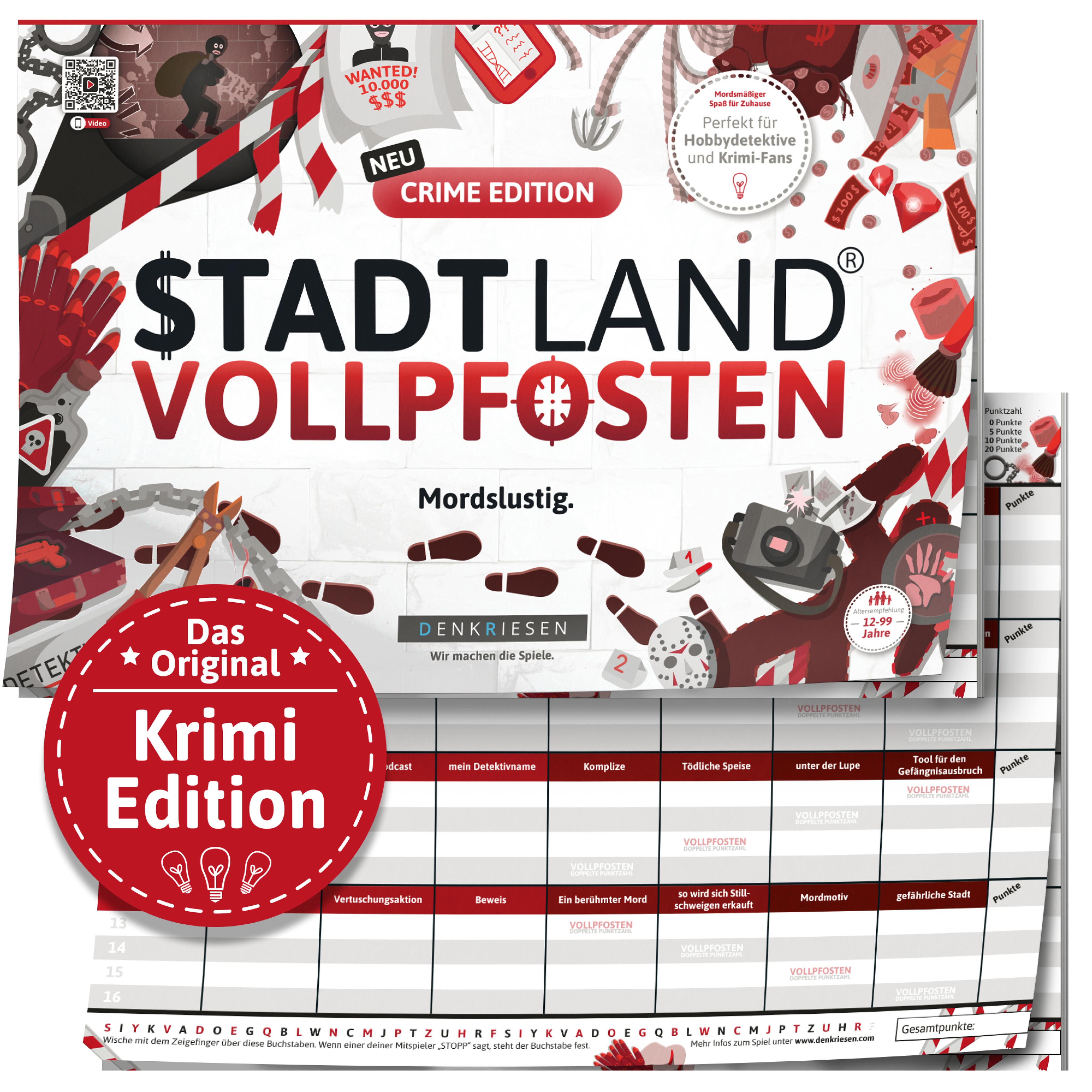 Vorderes Coverbild DENKRIESEN - STADT LAND VOLLPFOSTEN® - CRIME EDITION "Mordslustig." - A4