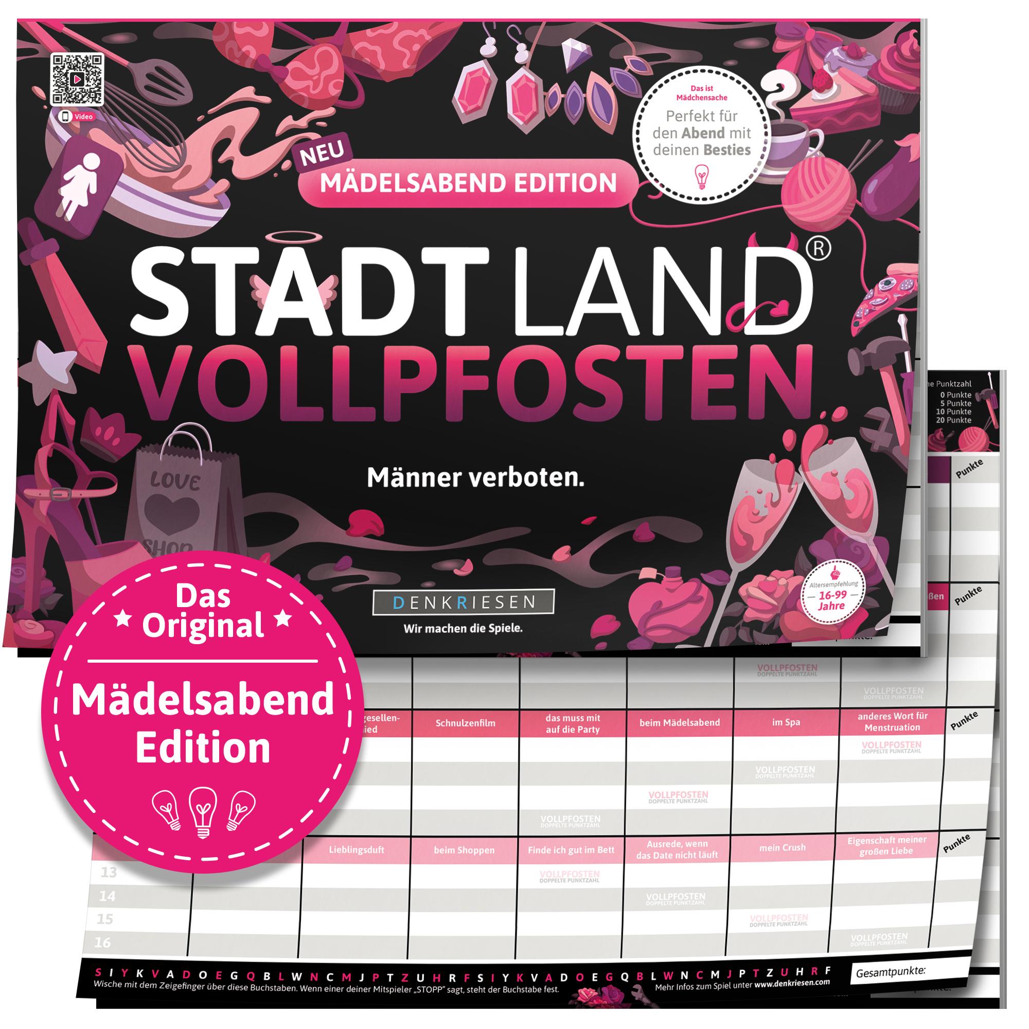 Vorderes Coverbild DENKRIESEN - STADT LAND VOLLPFOSTEN® - MÄDELSABEND EDITION "Männer verboten." - A4