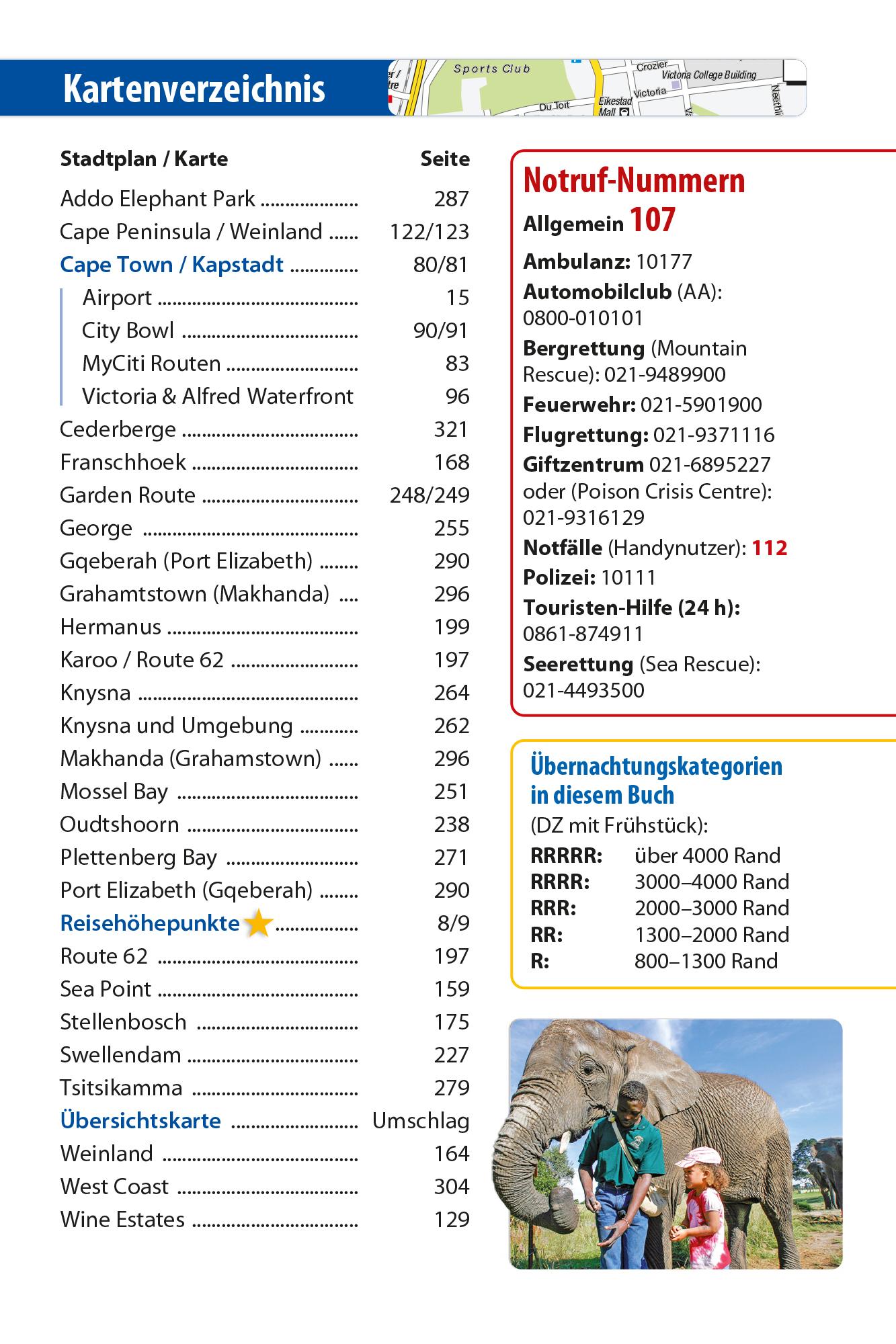 Beispielinhalt (Bild) Reise Know-How Reiseführer Südafrika - Kapstadt, Garden Route & Winelands