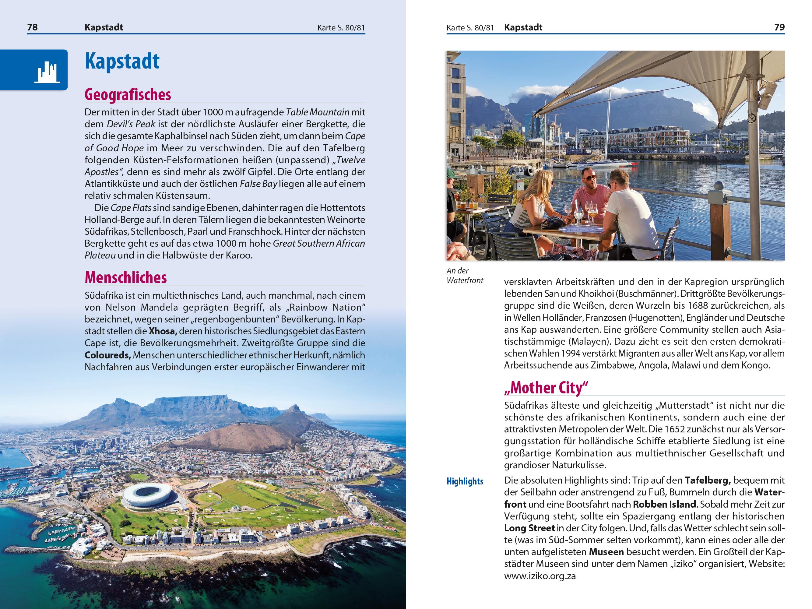Beispielinhalt (Bild) Reise Know-How Reiseführer Südafrika - Kapstadt, Garden Route & Winelands
