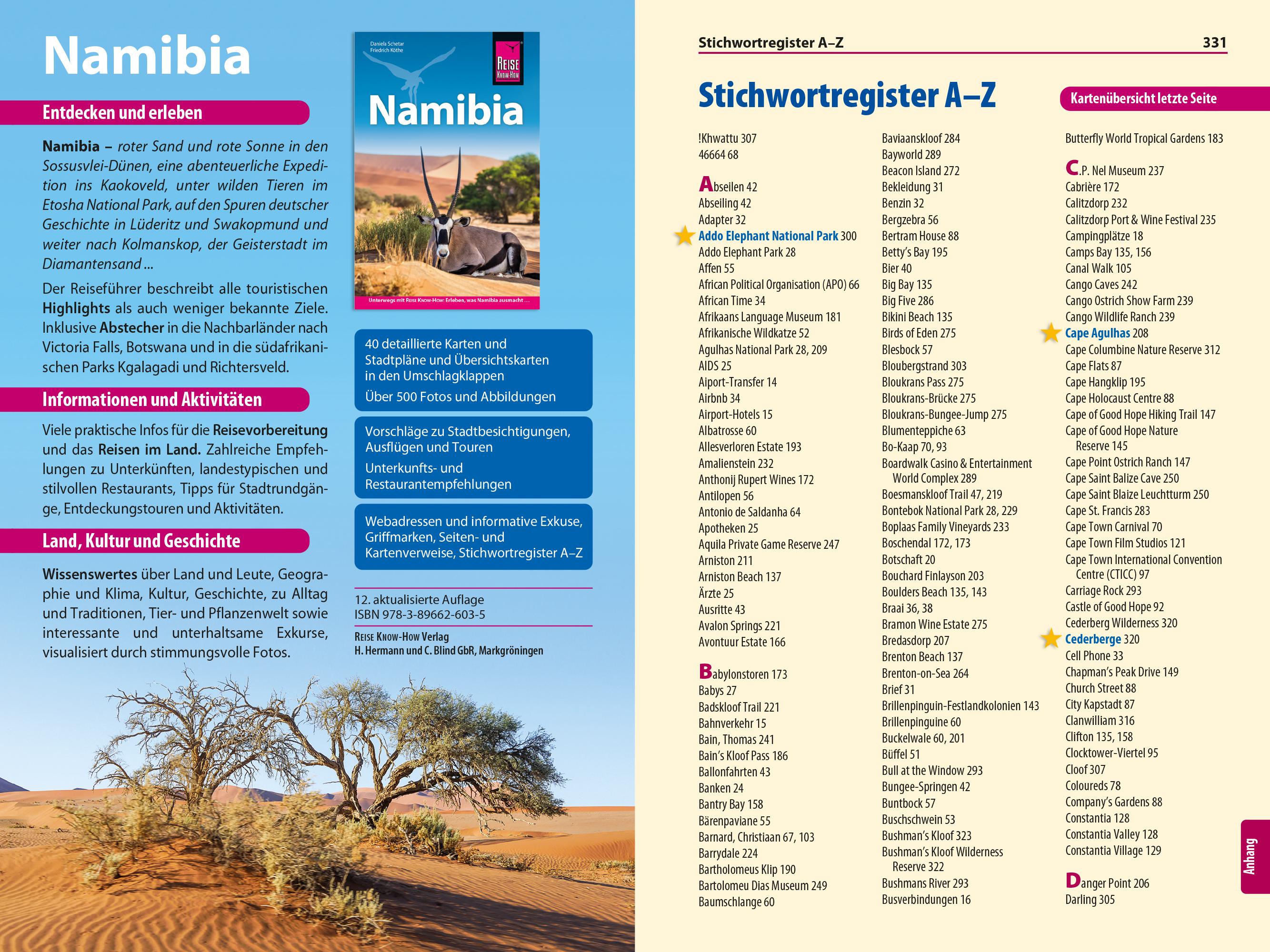 Beispielinhalt (Bild) Reise Know-How Reiseführer Südafrika - Kapstadt, Garden Route & Winelands