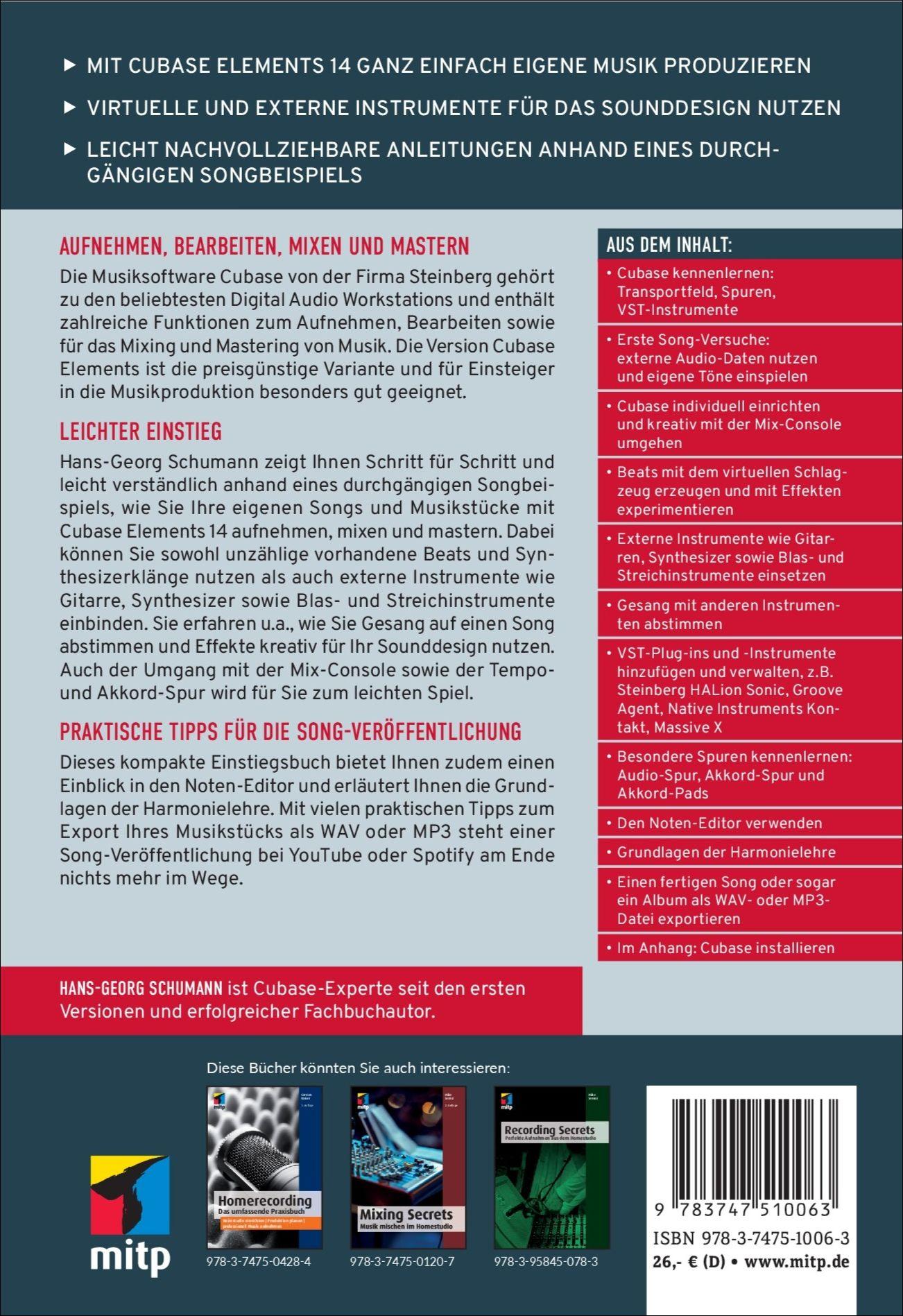 Rückseitencover Cubase Elements