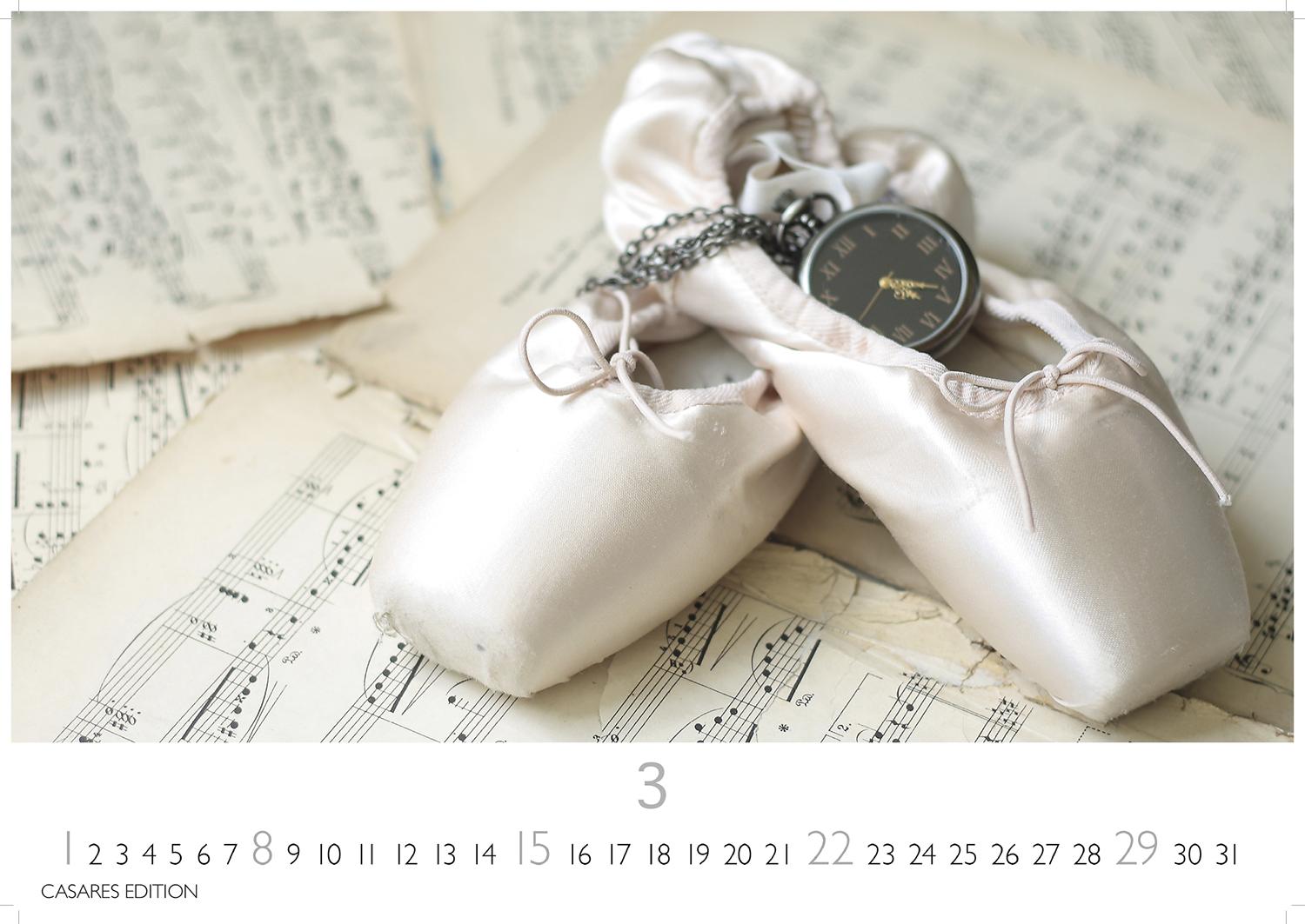 Beispielinhalt (Bild) Ballett Kalender 2026 - Wandkalender | Fotokalender Kunst 24x35cm - Eleganter Ballett - Ästhetik & Ballettkunst für jeden Monat.