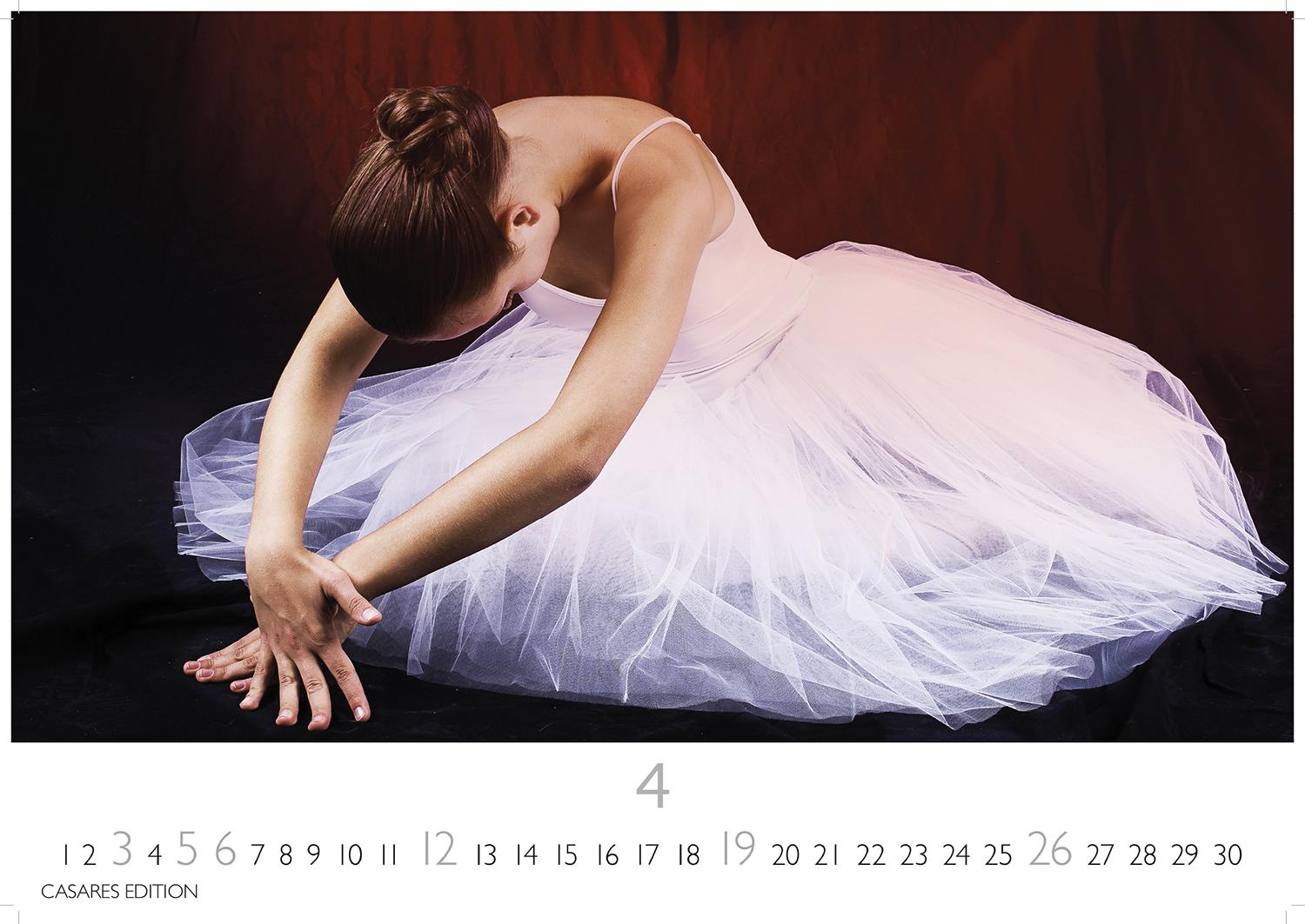 Beispielinhalt (Bild) Ballett Kalender 2026 - Wandkalender | Fotokalender Kunst 24x35cm - Eleganter Ballett - Ästhetik & Ballettkunst für jeden Monat.