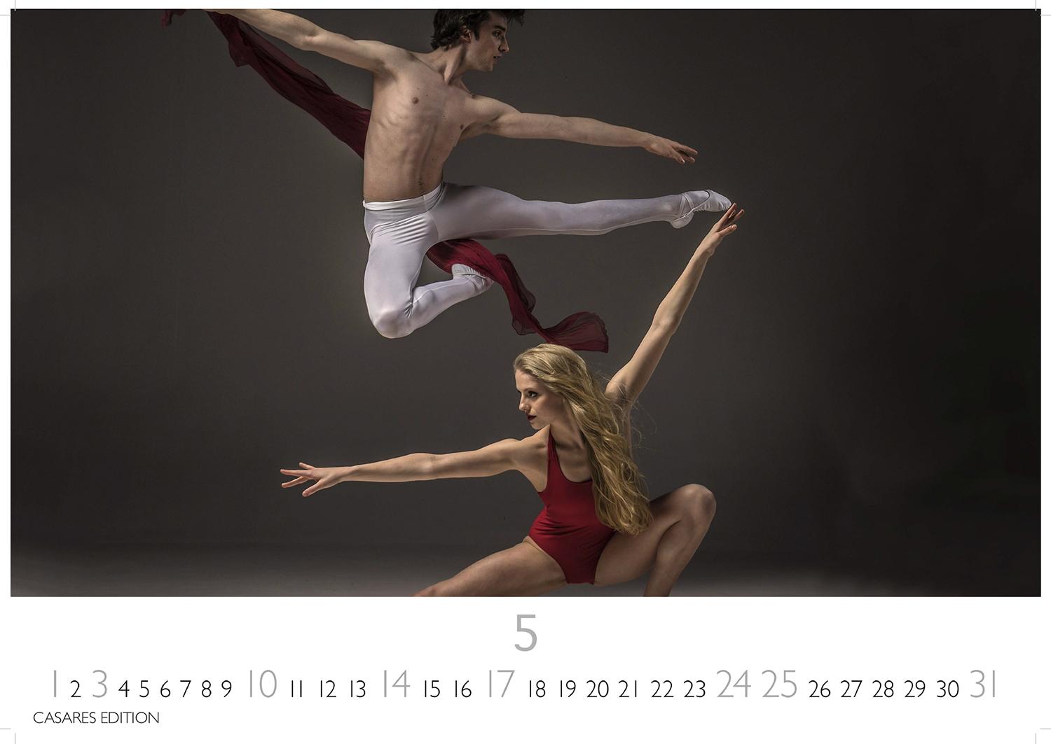 Beispielinhalt (Bild) Ballett Kalender 2026 - Wandkalender | Fotokalender Kunst 24x35cm - Eleganter Ballett - Ästhetik & Ballettkunst für jeden Monat.