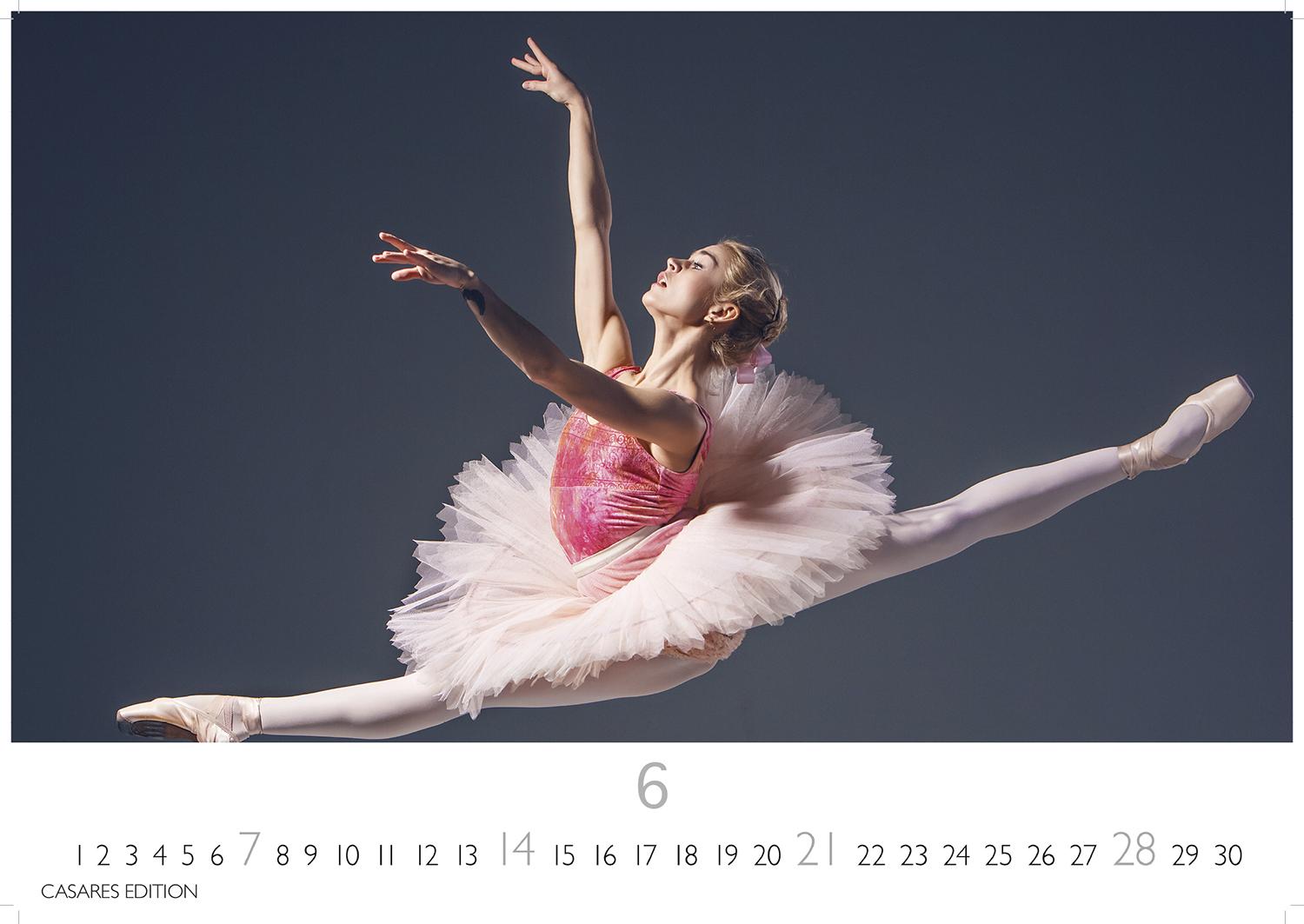 Beispielinhalt (Bild) Ballett Kalender 2026 - Wandkalender | Fotokalender Kunst 24x35cm - Eleganter Ballett - Ästhetik & Ballettkunst für jeden Monat.