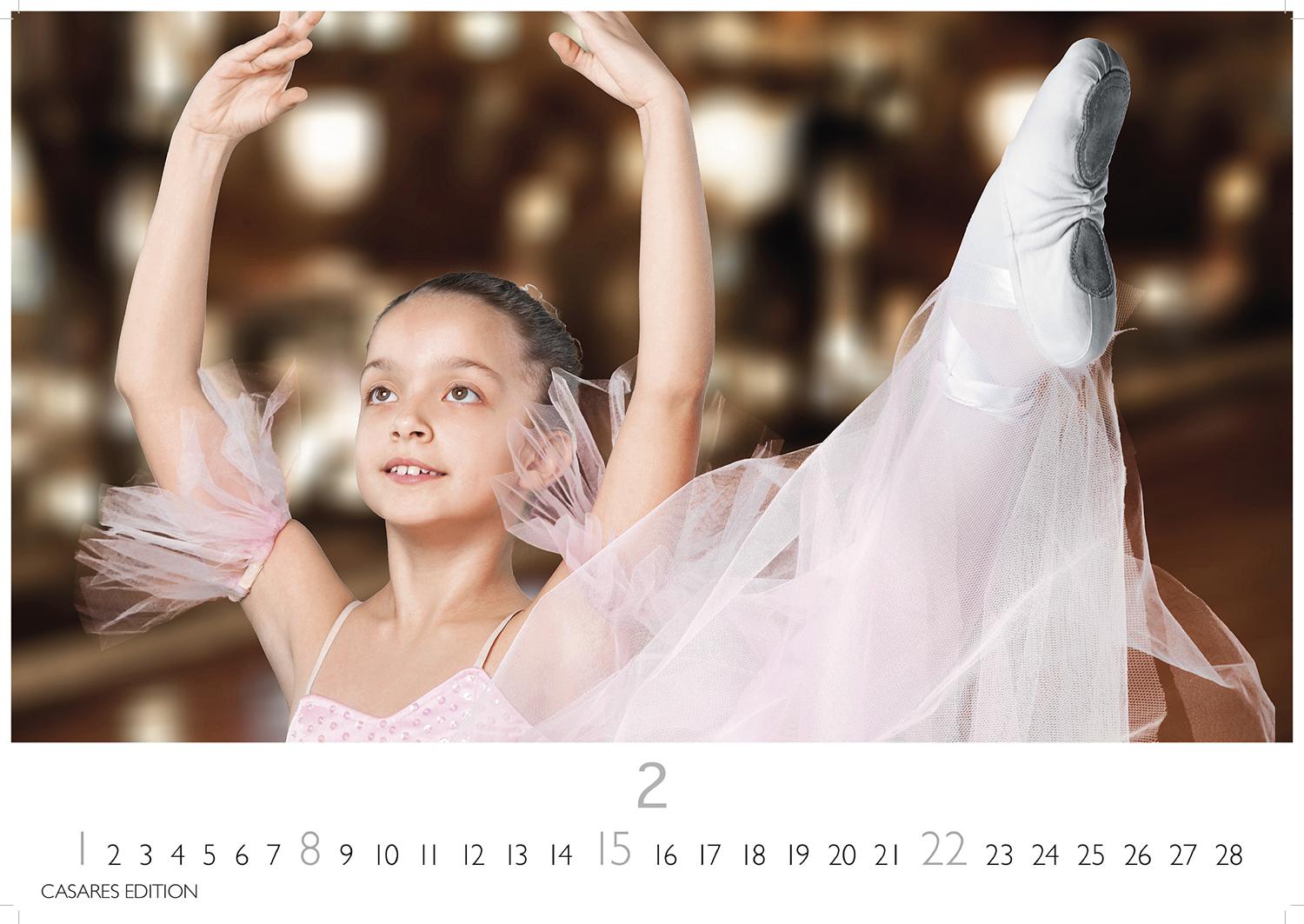 Beispielinhalt (Bild) Ballett Kalender 2026 - Wandkalender | Fotokalender Kunst 24x35cm - Eleganter Ballett - Ästhetik & Ballettkunst für jeden Monat.
