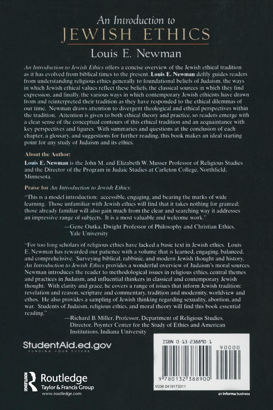 Rückseitencover Introduction to Jewish Ethics