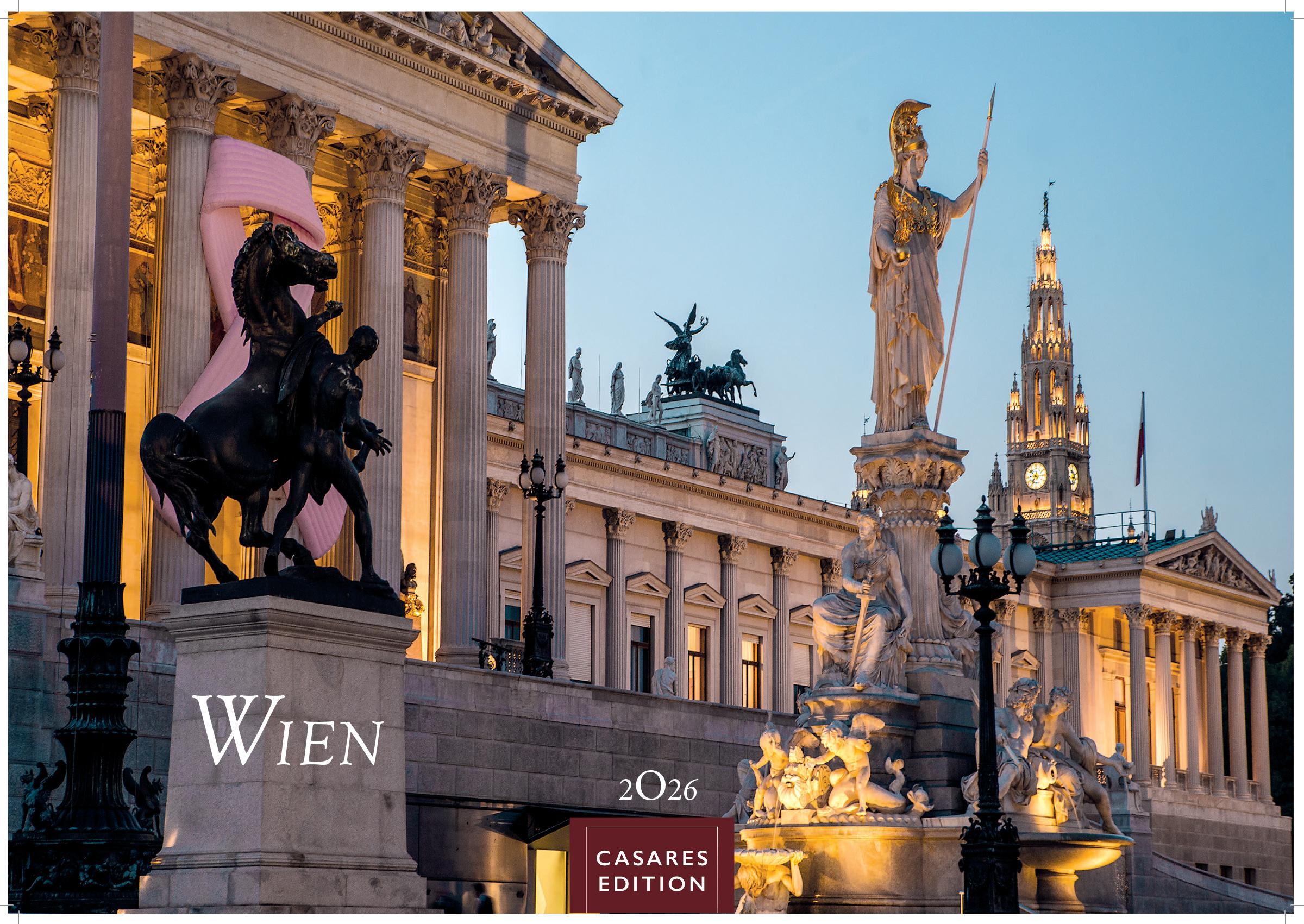 Vorderes Coverbild Wien Kalender 2026 - Wandkalender | Fotokalender | Österreich Kalender | Alpenländer 50x35cm Grosses Format - Beeindruckende Bilder von Wien's schönsten Sehenswürdigkeiten