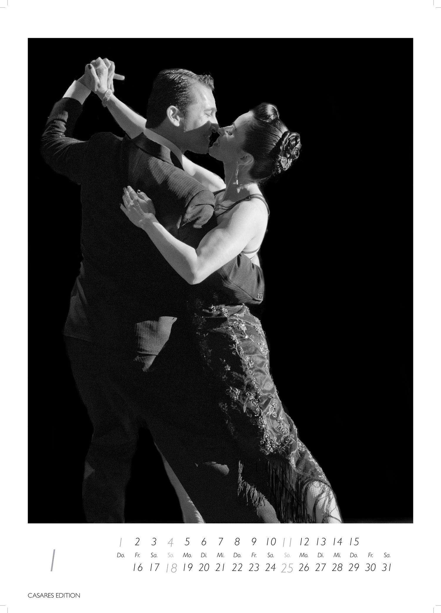 Beispielinhalt (Bild) Tango schwarz-weiss Kalender 2026 - Wandkalender | Fotokalender |Tanzkalender Südamerika 42x59cm Grosses Format - Erleben Sie den Zauber des Tangos - Eleganz, Leidenschaft & kulturelle Tiefe in einem hochwertigen Kalender.
