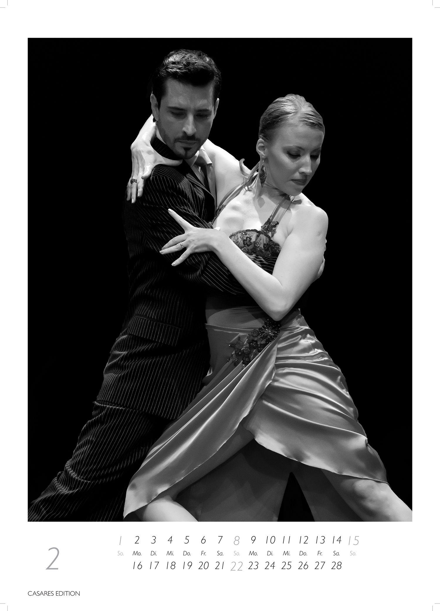 Beispielinhalt (Bild) Tango schwarz-weiss Kalender 2026 - Wandkalender | Fotokalender |Tanzkalender Südamerika 42x59cm Grosses Format - Erleben Sie den Zauber des Tangos - Eleganz, Leidenschaft & kulturelle Tiefe in einem hochwertigen Kalender.