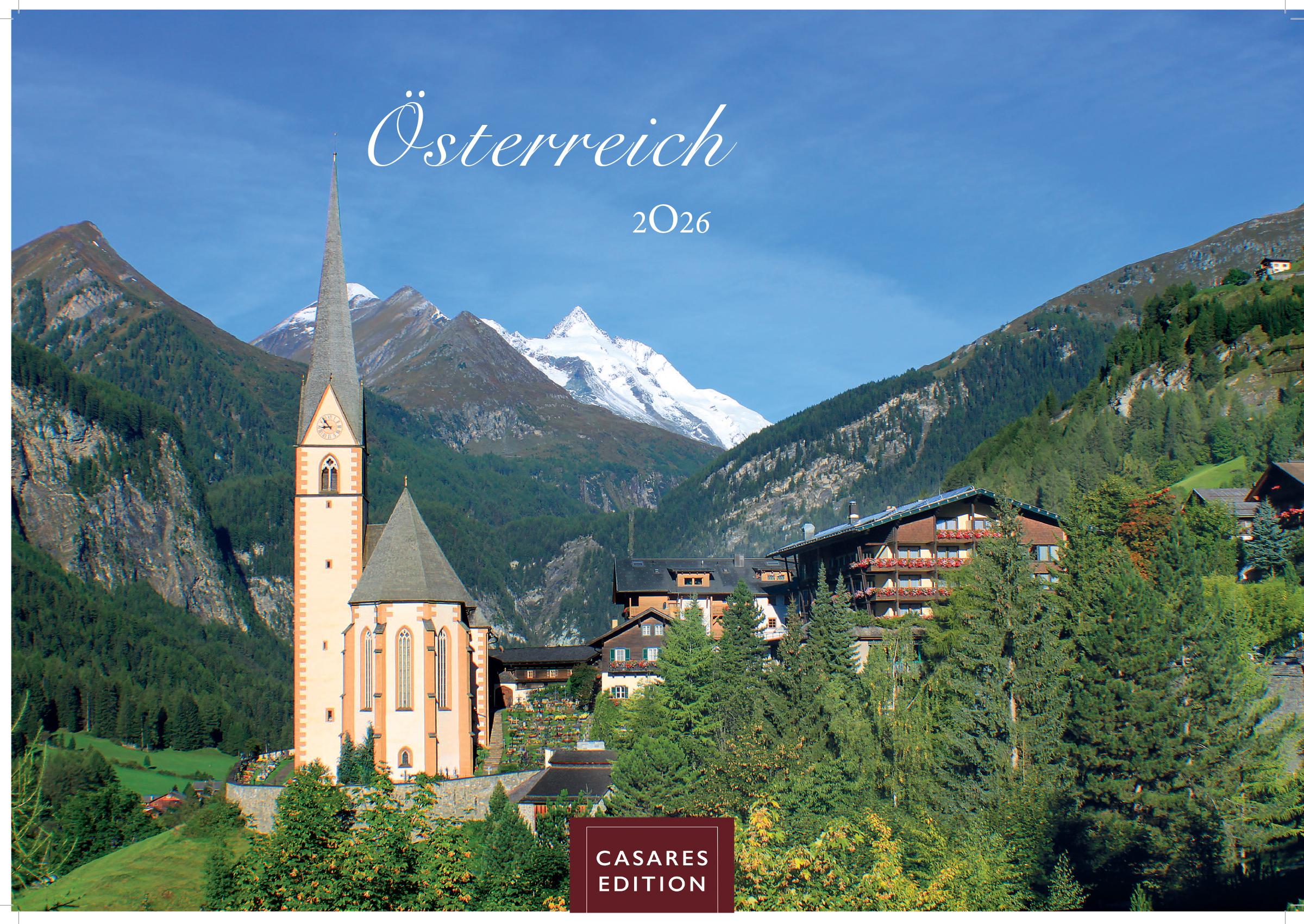Vorderes Coverbild Österreich Kalender 2026 - Wandkalender | Fotokalender | Österreich Kalender | Alpenkalender | Alpenländer 24x35cm - Atemberaubende Landschaften | . mit Bildern von Wien, Salzburg, Tirol & mehr