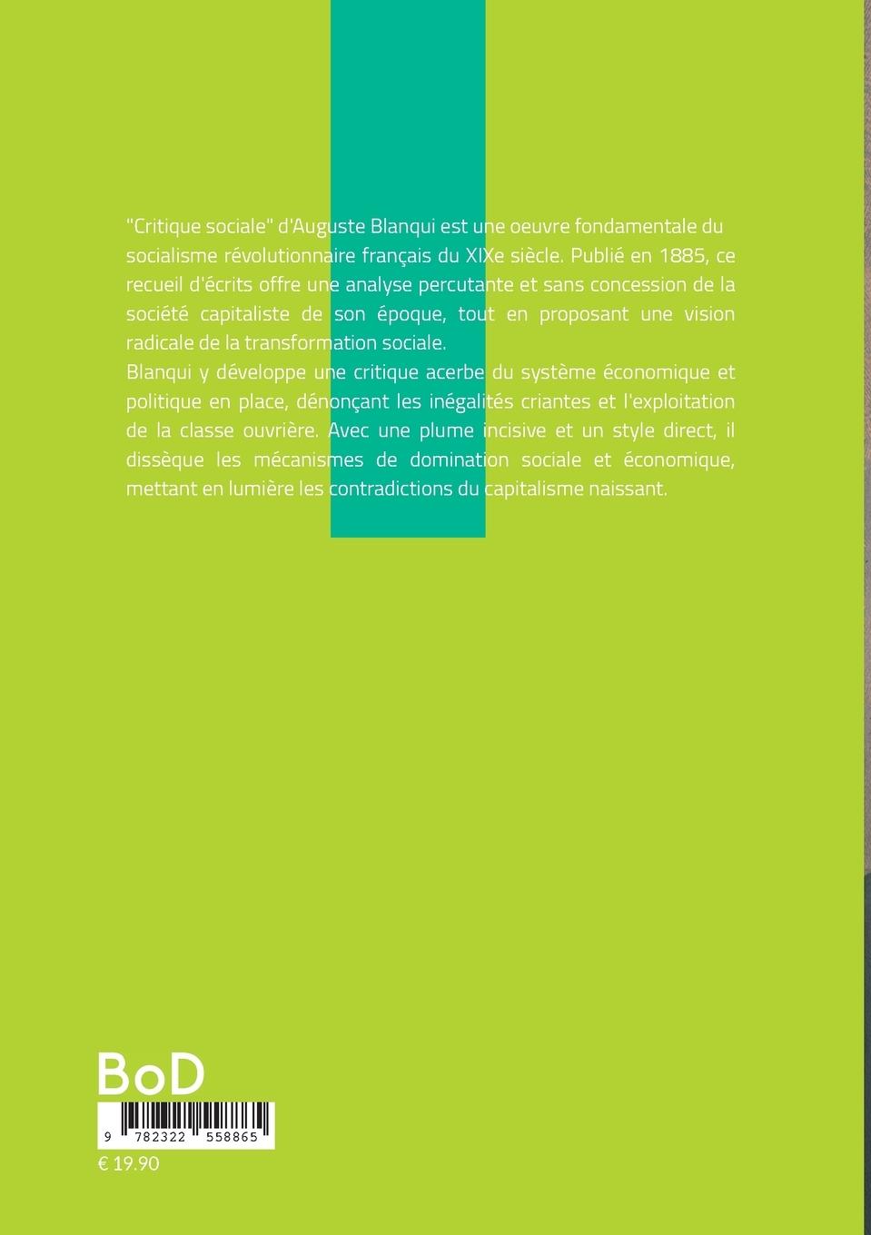 Rückseitencover Critique sociale