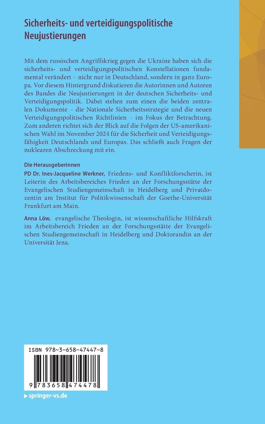 Rückseitencover Sicherheits- und verteidigungspolitische Neujustierungen